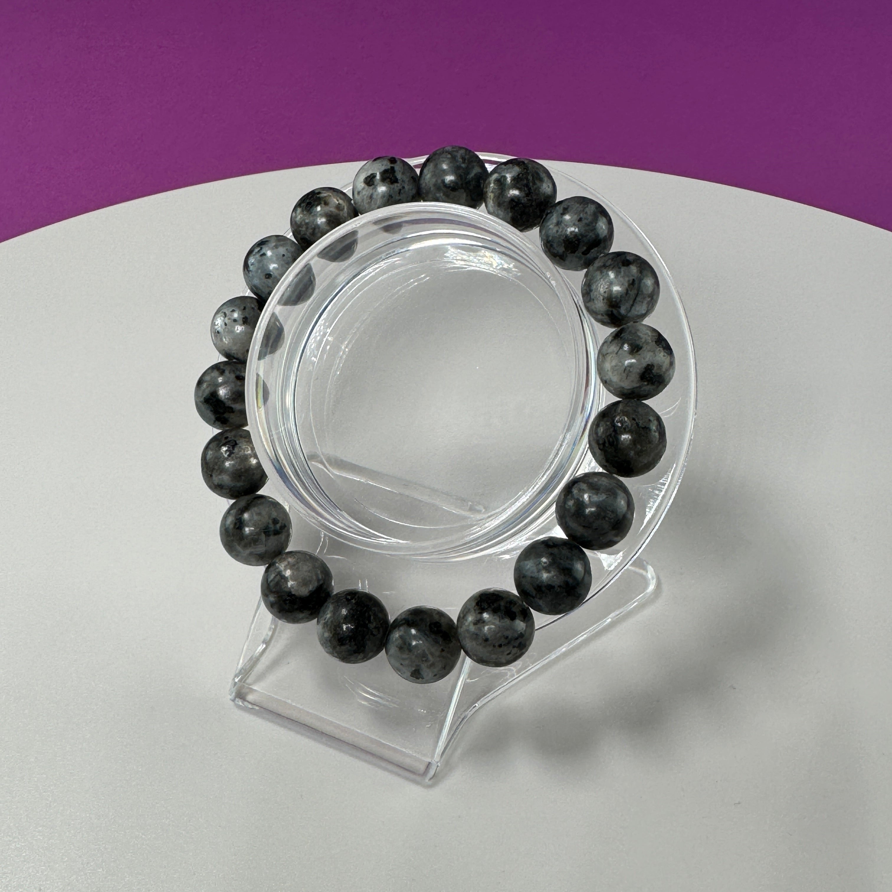Larvakite Bracelet-10 Millimeter Beads
