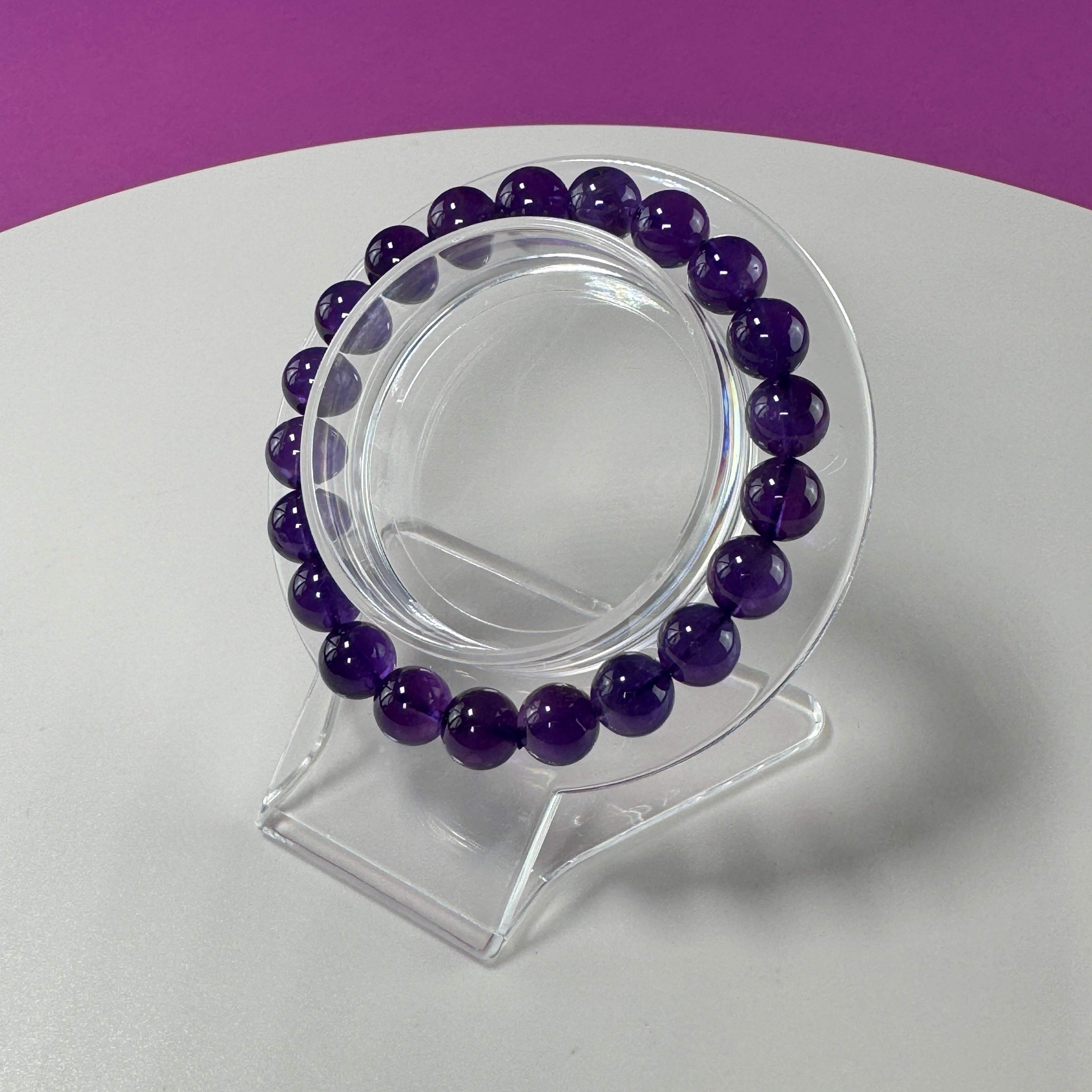 Amethyst Bracelet - 8 Millimeter Beads