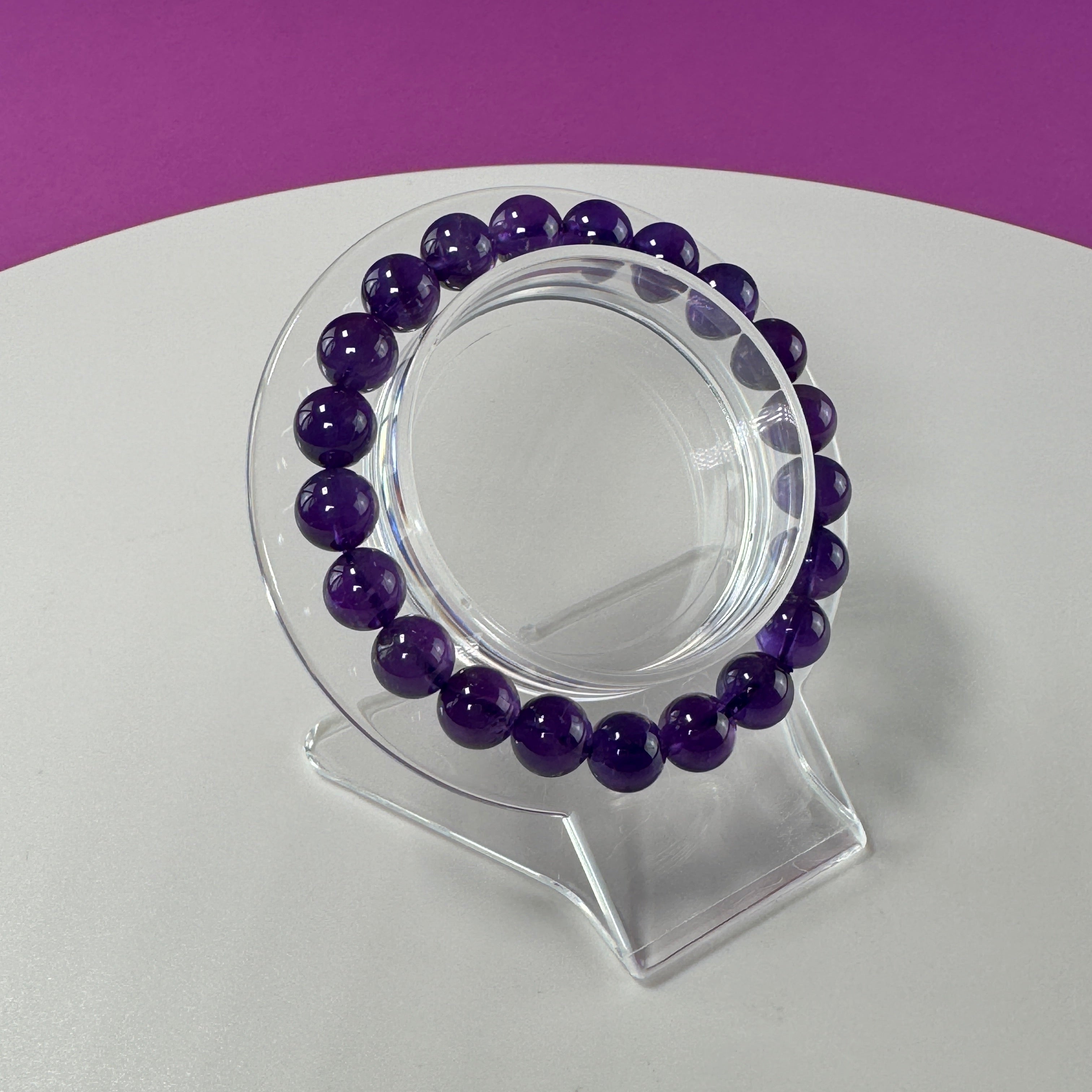 Amethyst Bracelet - 8 Millimeter Beads