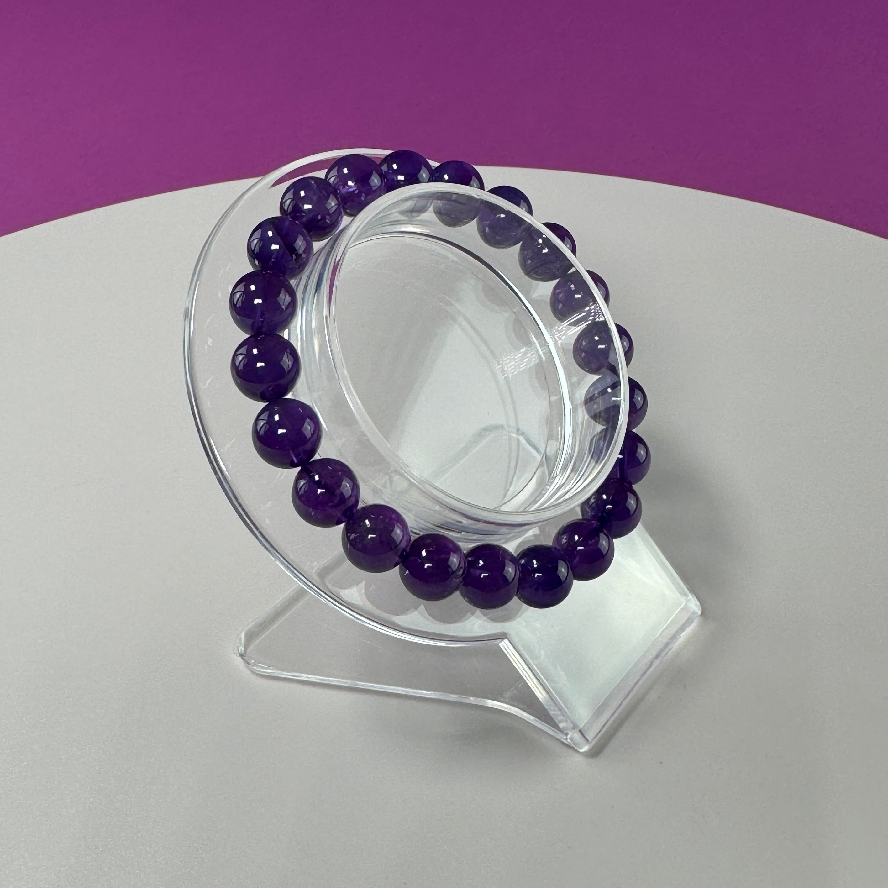 Amethyst Bracelet - 8 Millimeter Beads