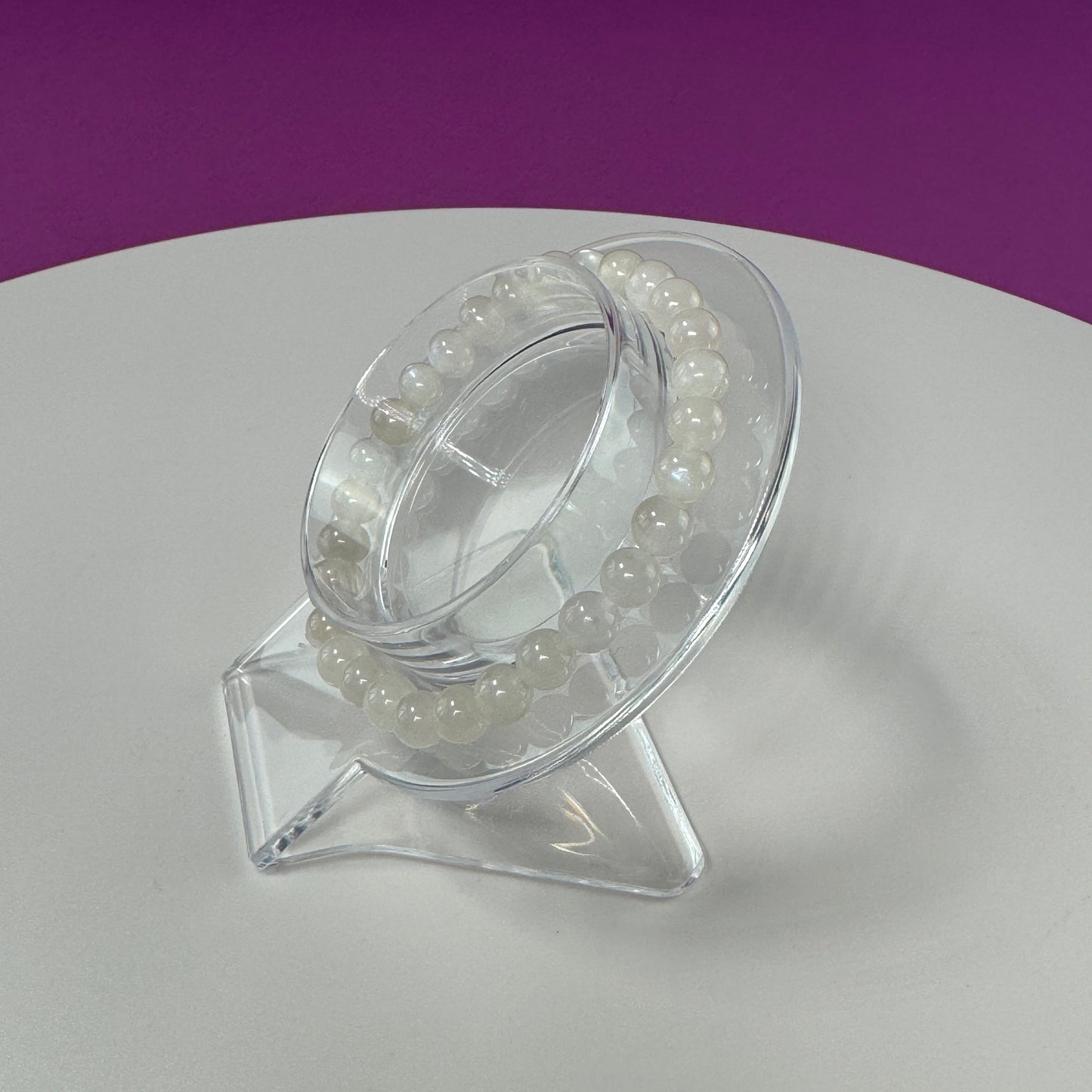 Rainbow Moonstone Bracelet-6 Millimeter Beads