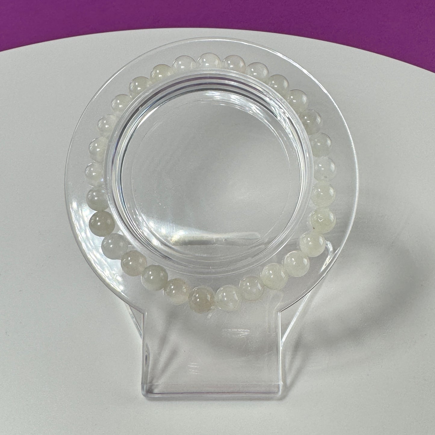 Rainbow Moonstone Bracelet-6 Millimeter Beads