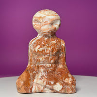 Chocolate Calcite Yoga Alien Carving | Meditation Crystal Statue