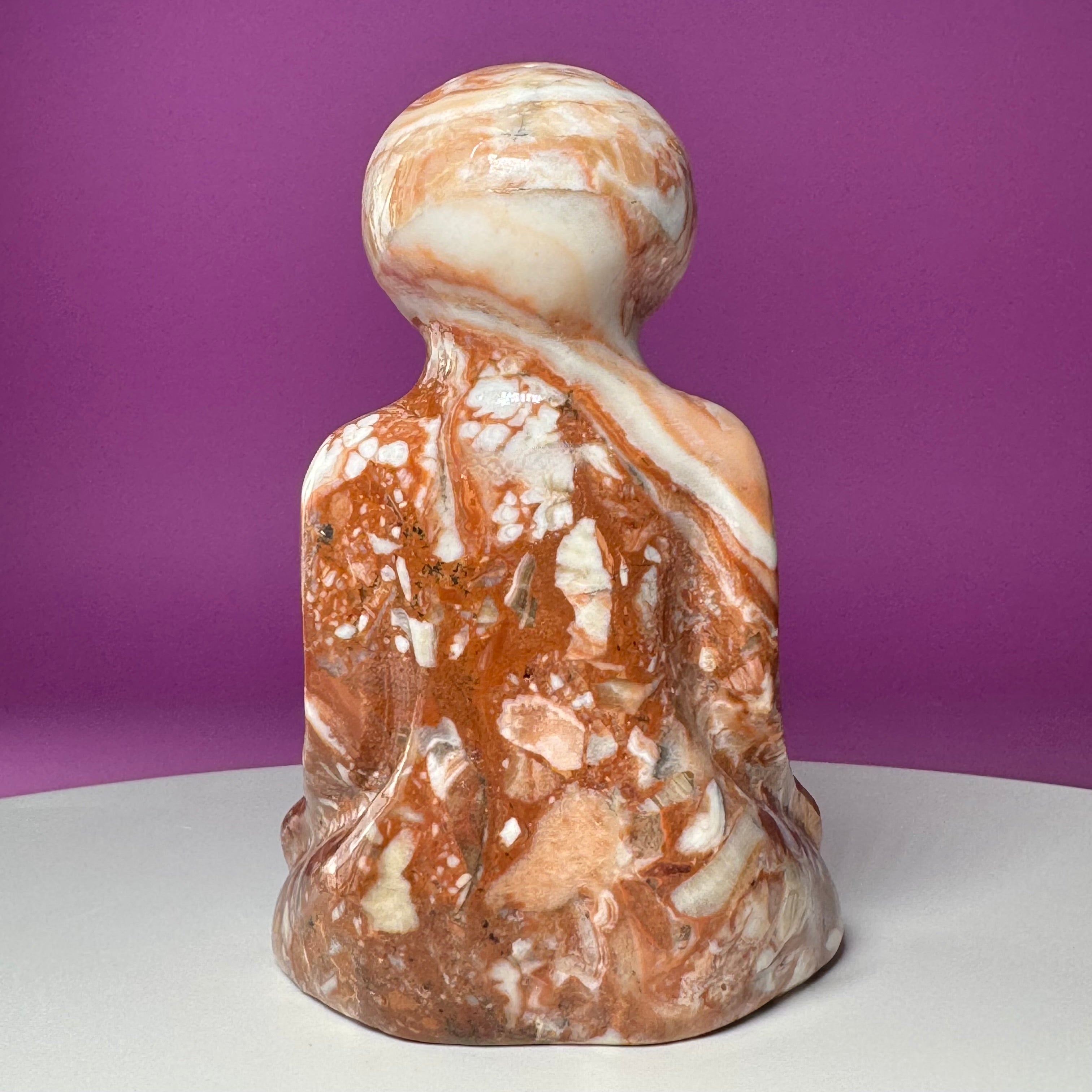 Chocolate Calcite Yoga Alien Carving | Meditation Crystal Statue