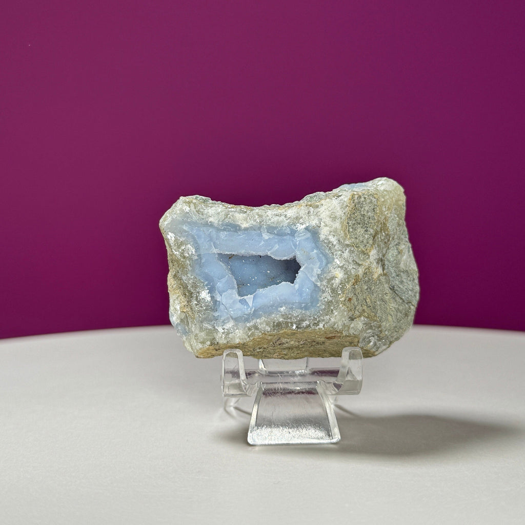Blue Lace Agate Specimen (Includes Acrylic Stand)