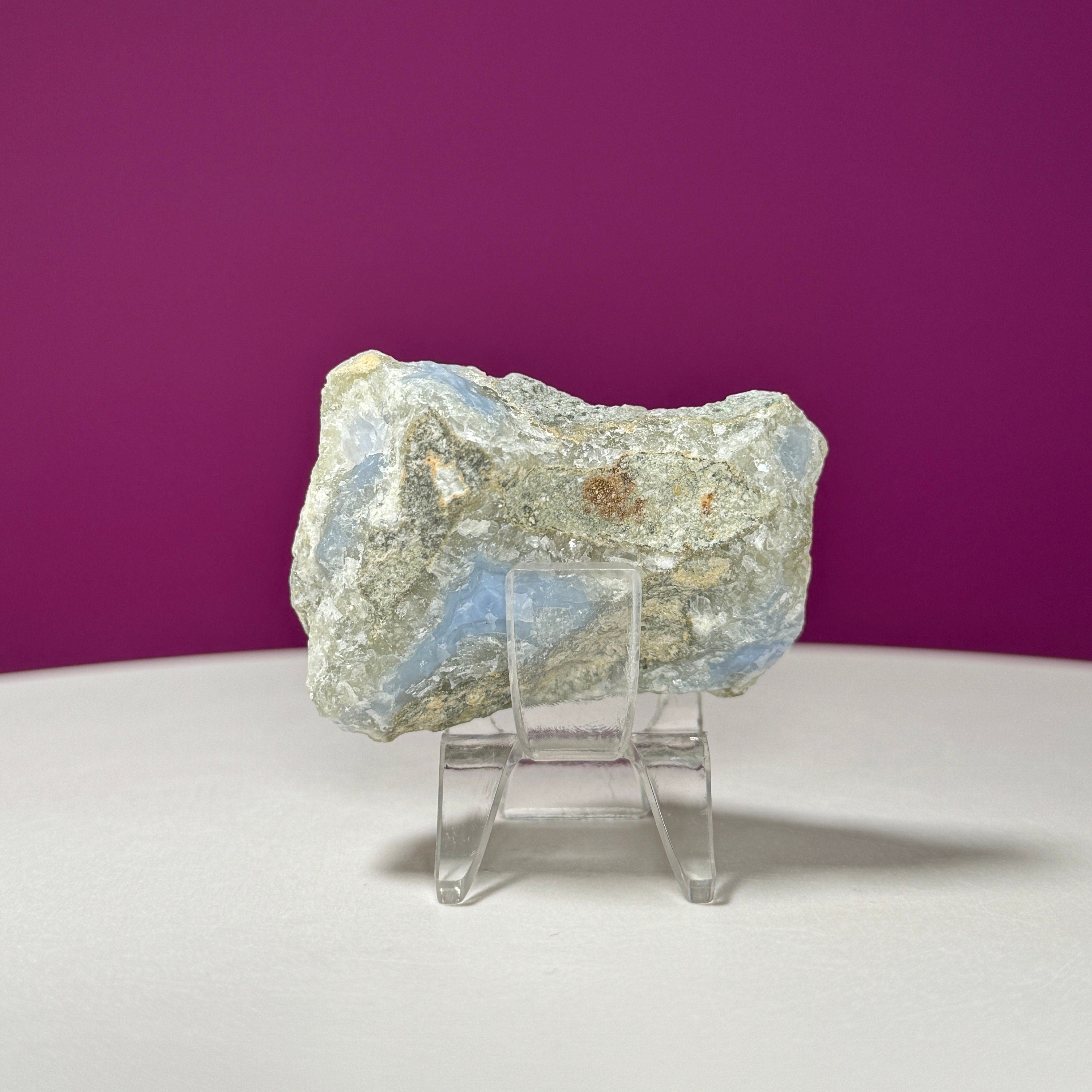 Blue Lace Agate Specimen (Includes Acrylic Stand)