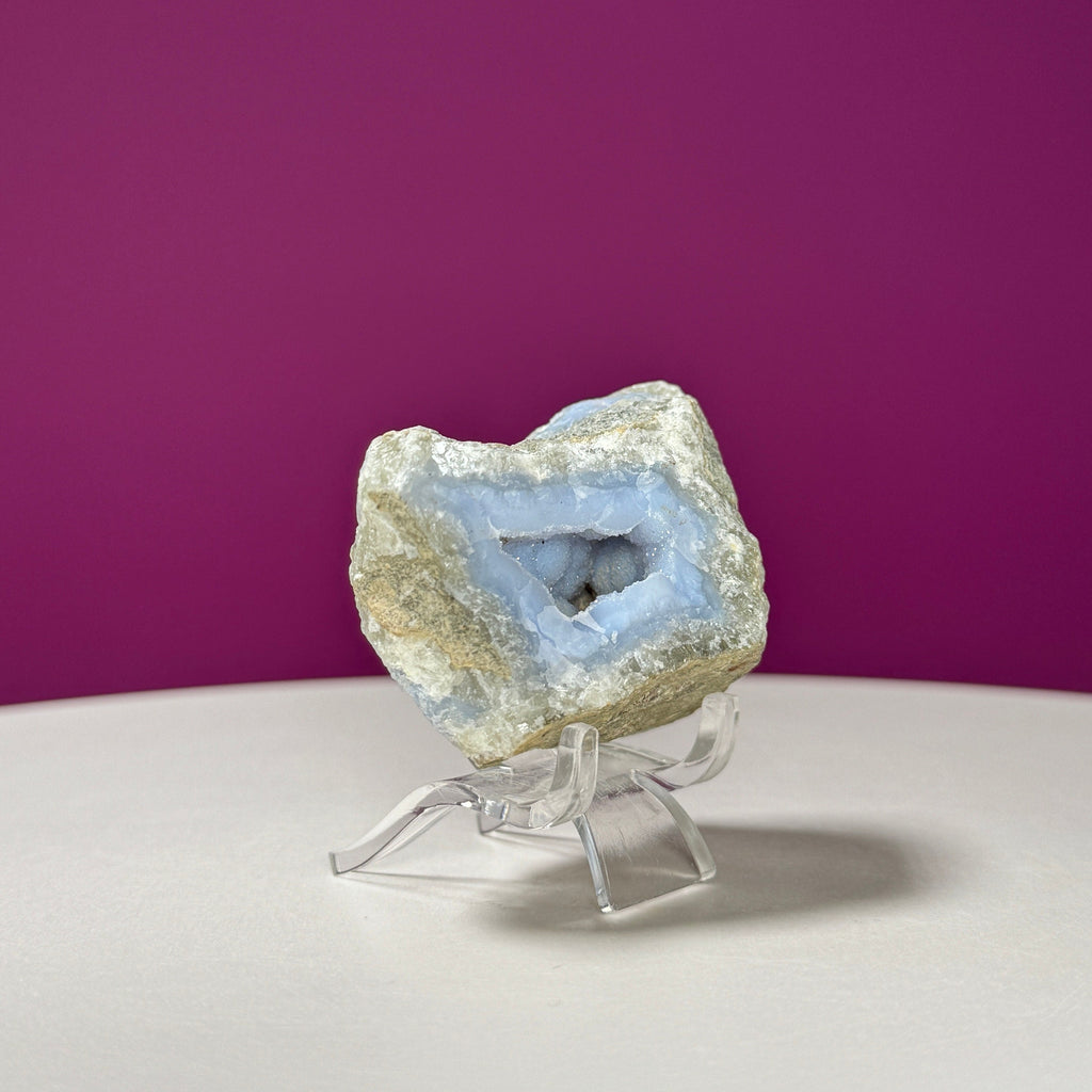 Blue Lace Agate Specimen (Includes Acrylic Stand)