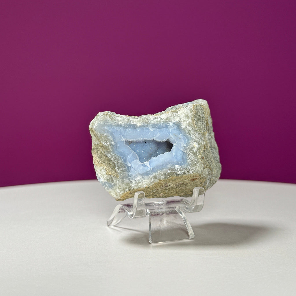 Blue Lace Agate Specimen (Includes Acrylic Stand)