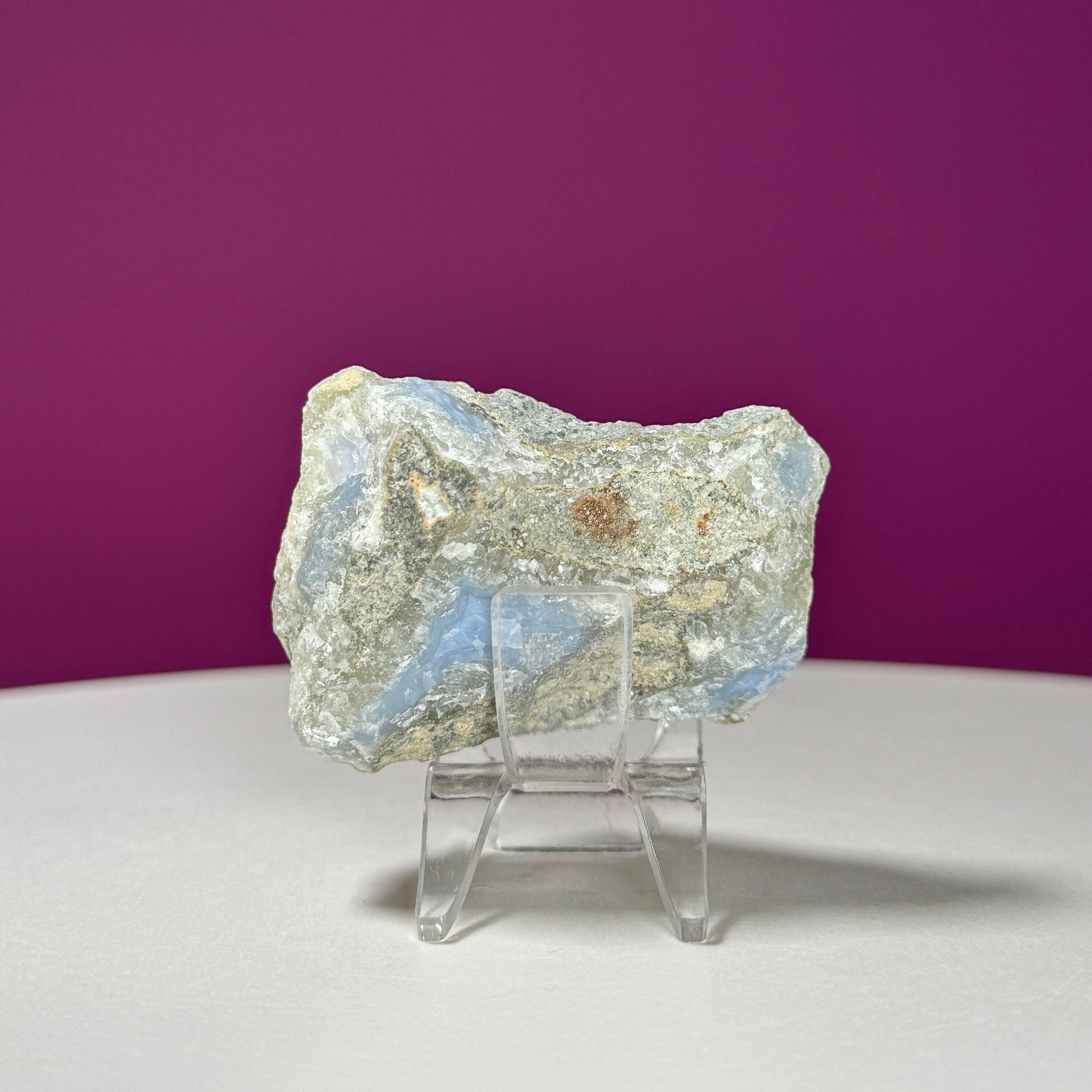 Blue Lace Agate Specimen (Includes Acrylic Stand)