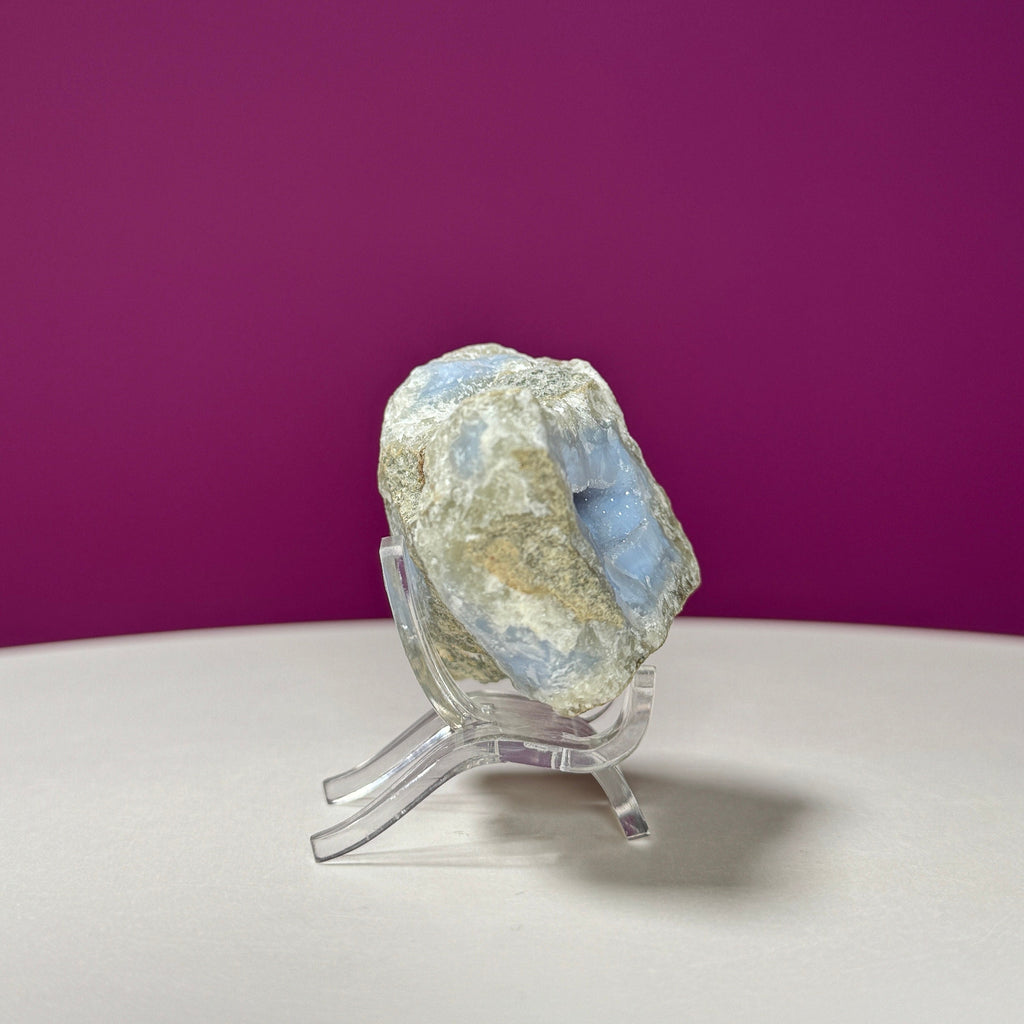 Blue Lace Agate Specimen (Includes Acrylic Stand)