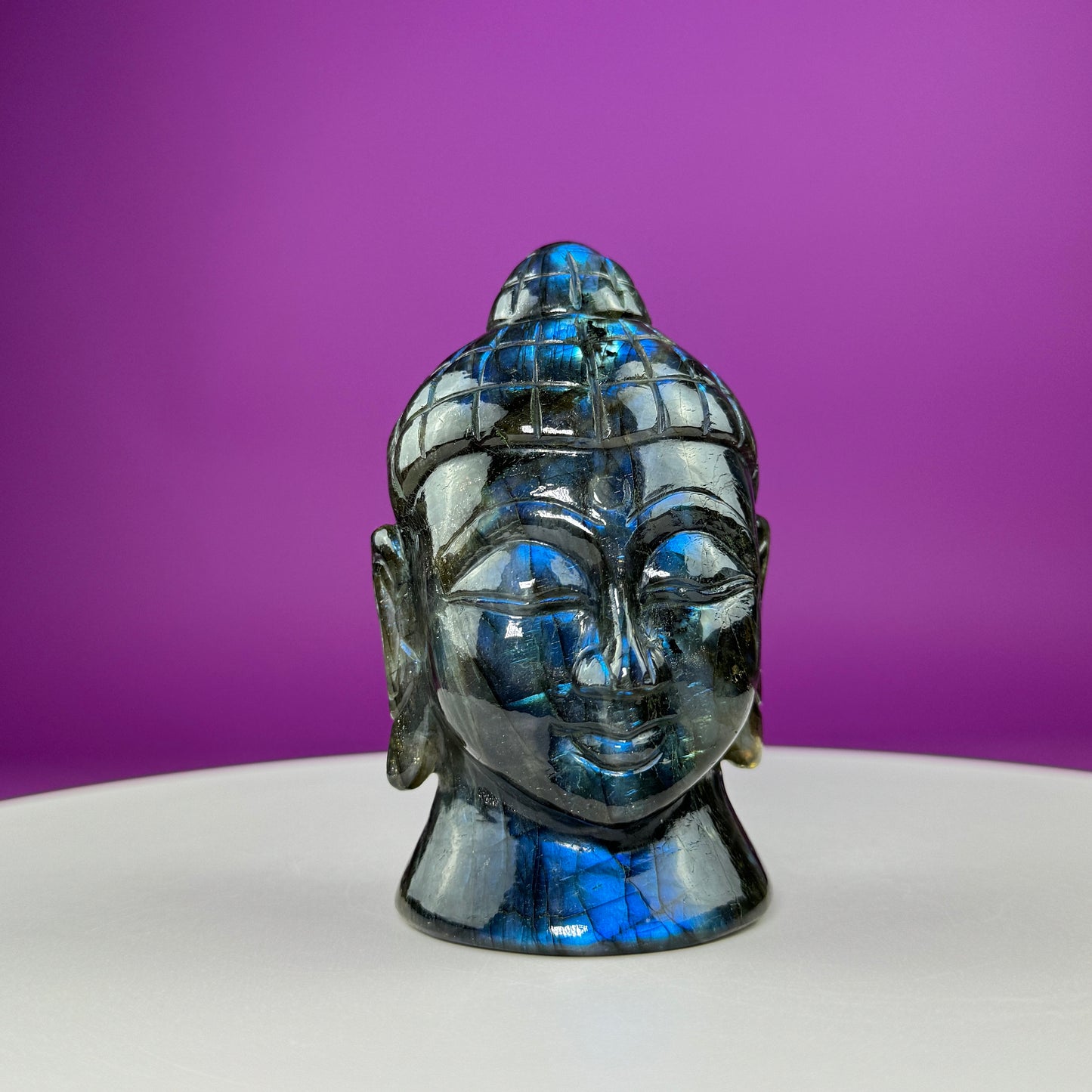 Labradorite Buddha Head Carving