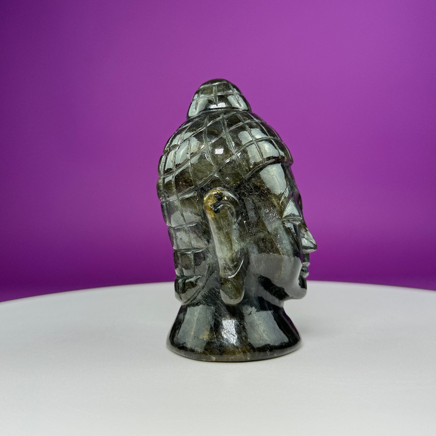 Labradorite Buddha Head Carving