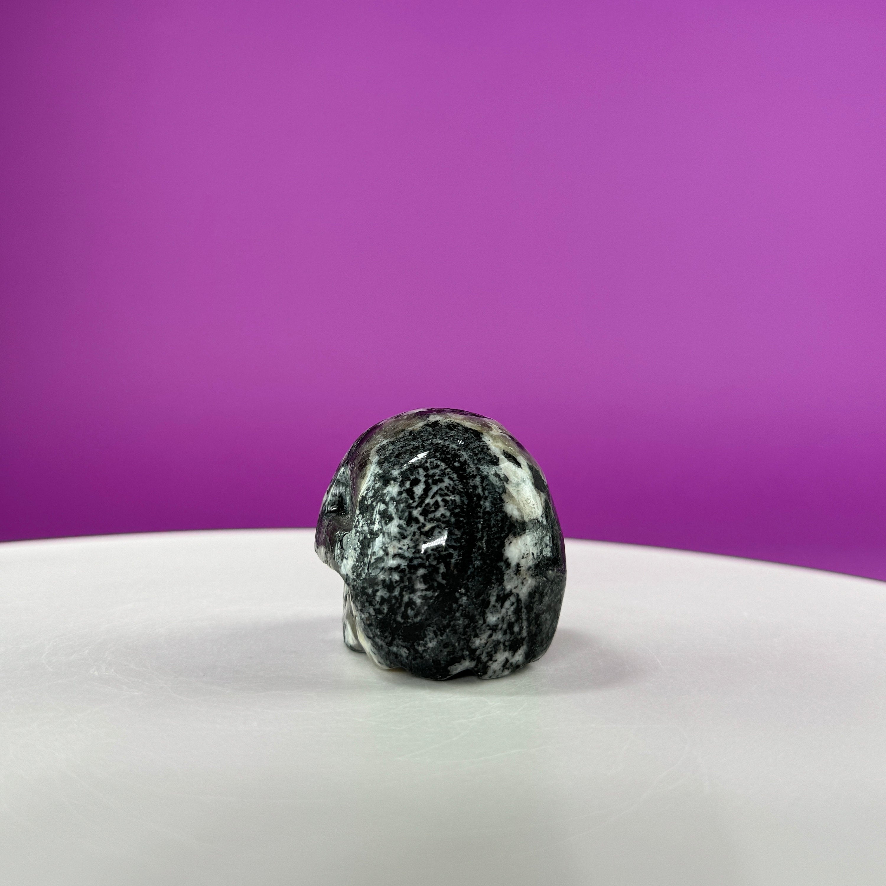 Australian Orbiculite Skull 195g | UV Reactive Crystal Skull | Natural Orbicular Stone Carving