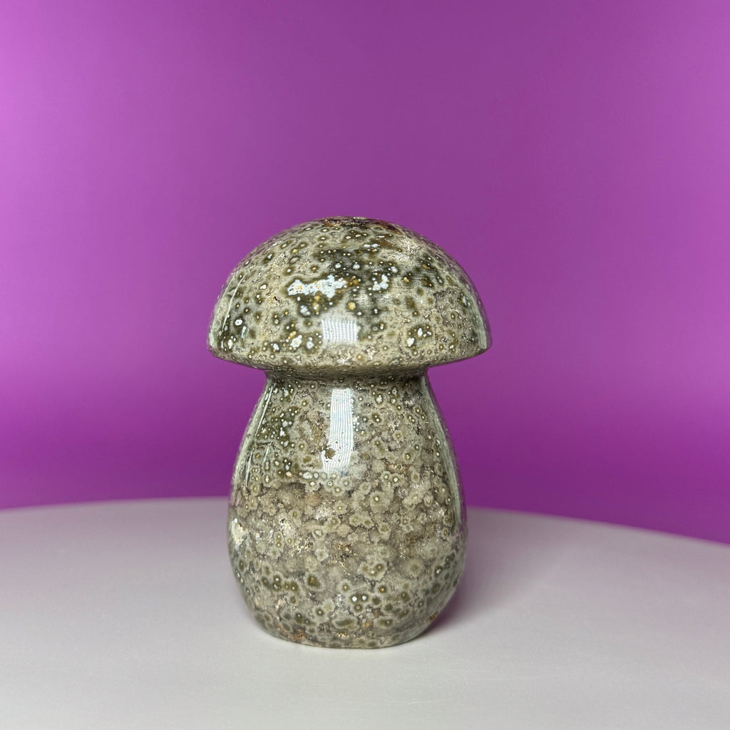 7th Vein Ocean Jasper Mushroom Carving (Madagascar)