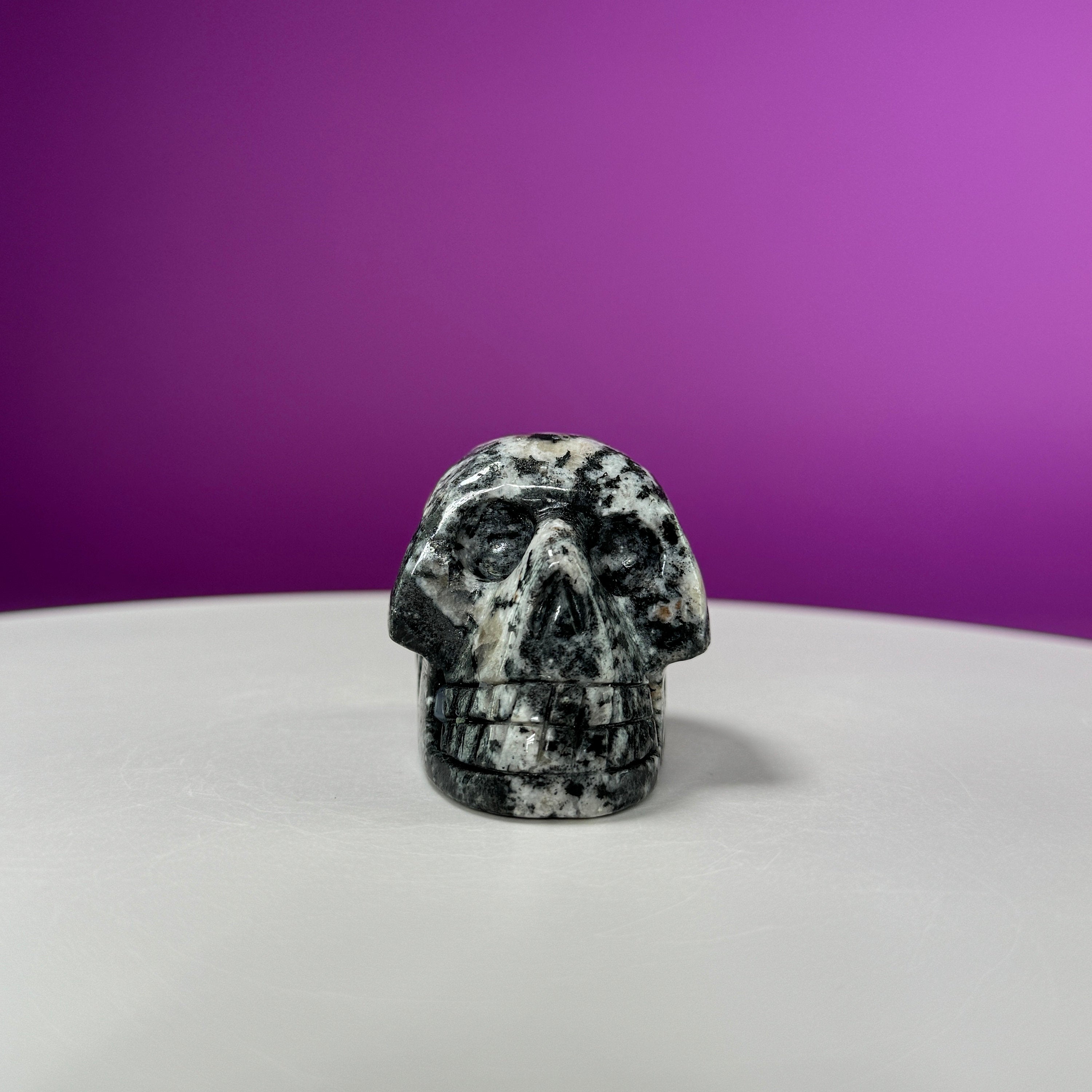 Australian Orbiculite Skull 195g | UV Reactive Crystal Skull | Natural Orbicular Stone Carving