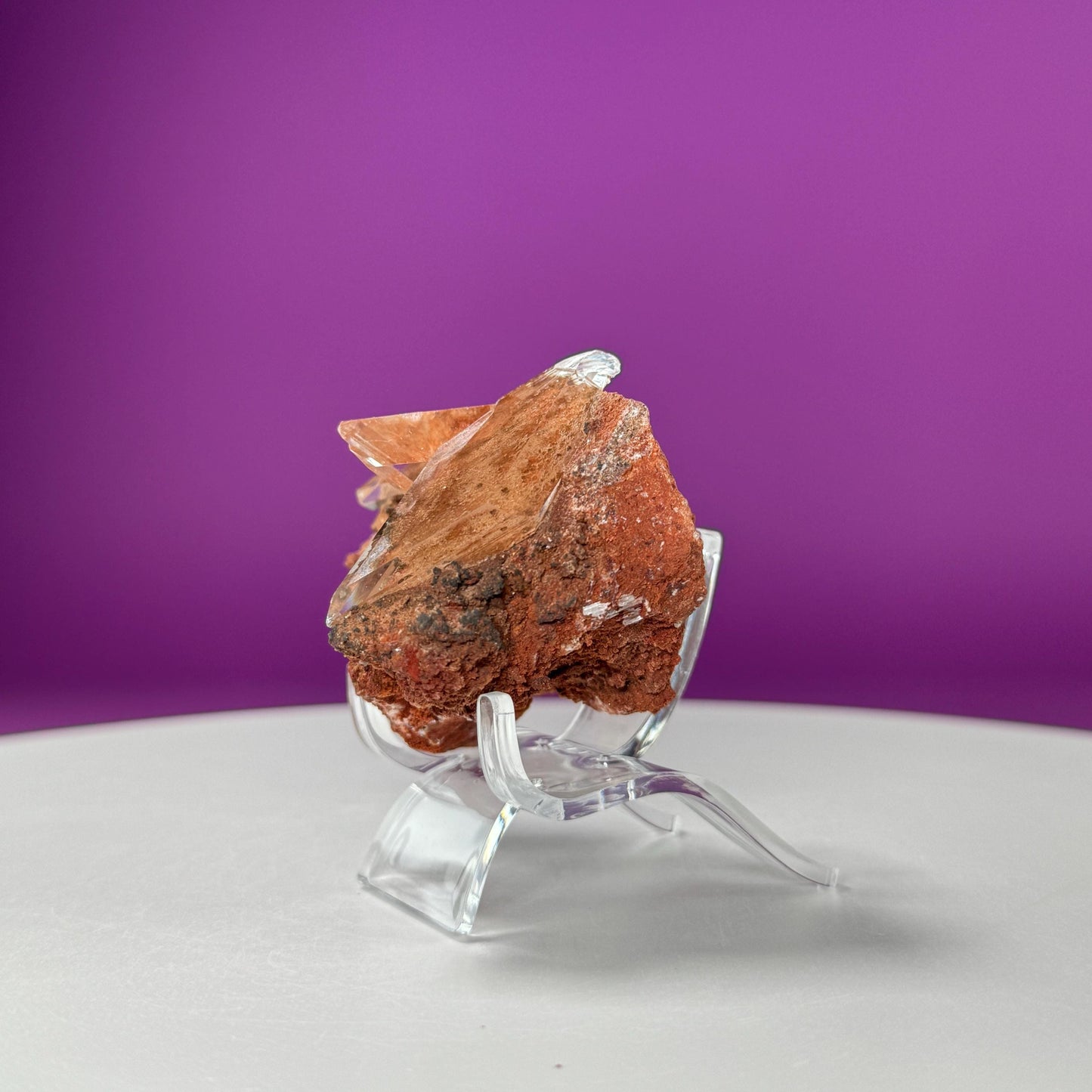 Selenite on Matrix-New Find!!! (Bermejillo, Durango, Mexico) (Includes Acrylic Stand)