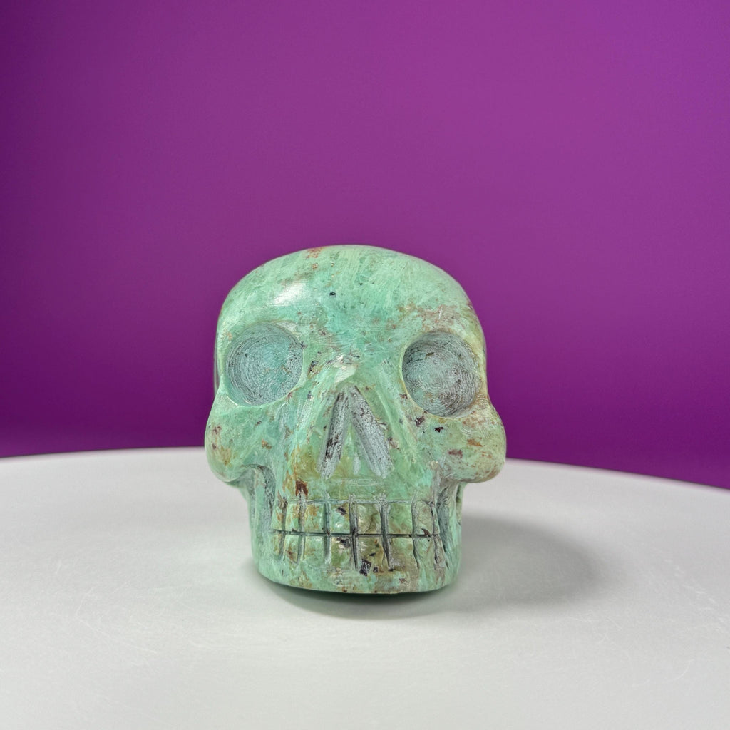 Chrysocolla Skull – 508g Hand Carved Crystal Skull