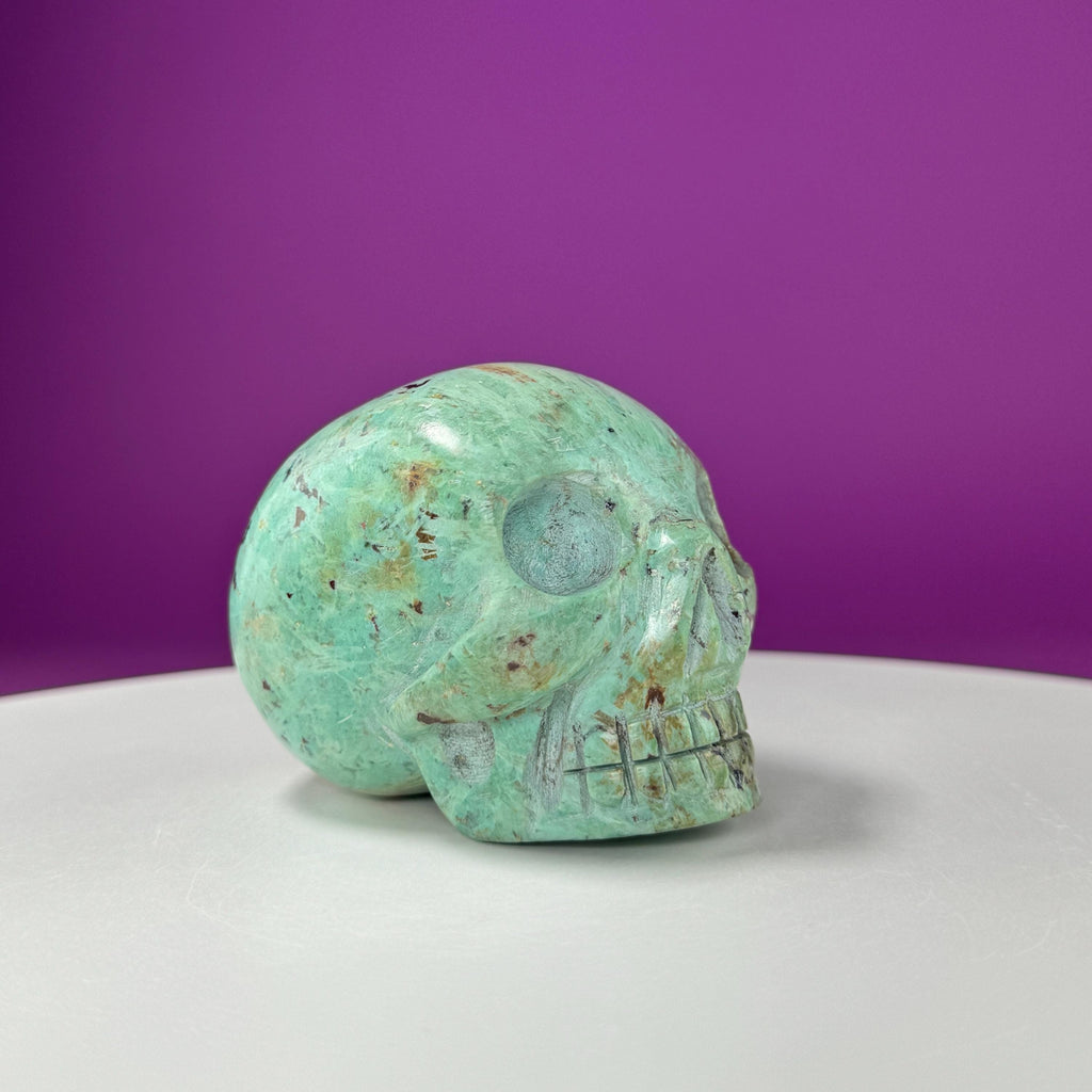 Chrysocolla Skull – 508g Hand Carved Crystal Skull