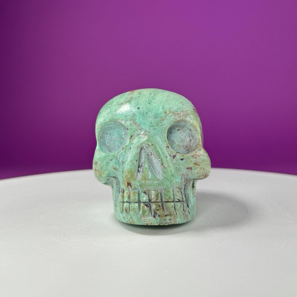 Chrysocolla Skull – 508g Hand Carved Crystal Skull