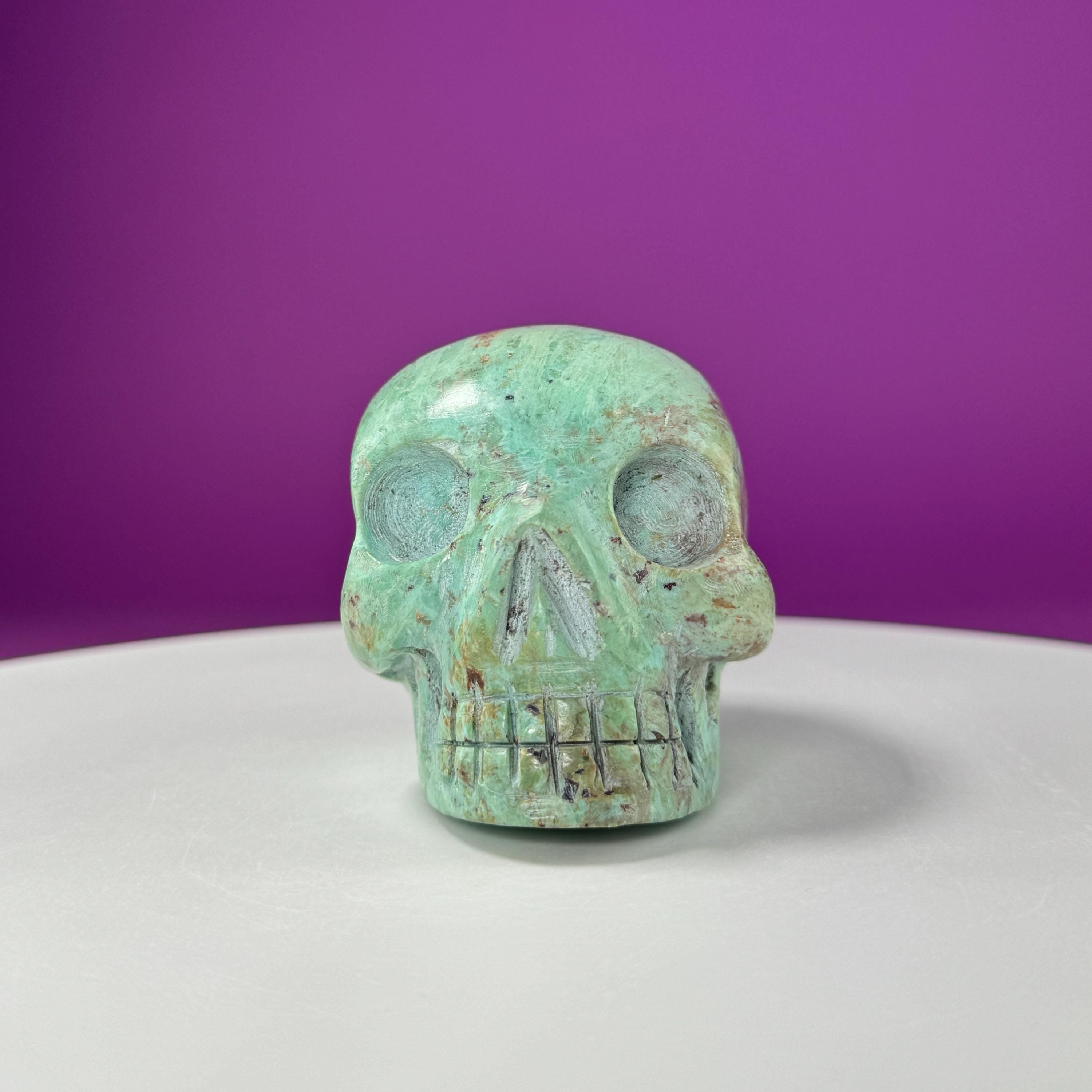 Chrysocolla Skull – 508g Hand Carved Crystal Skull