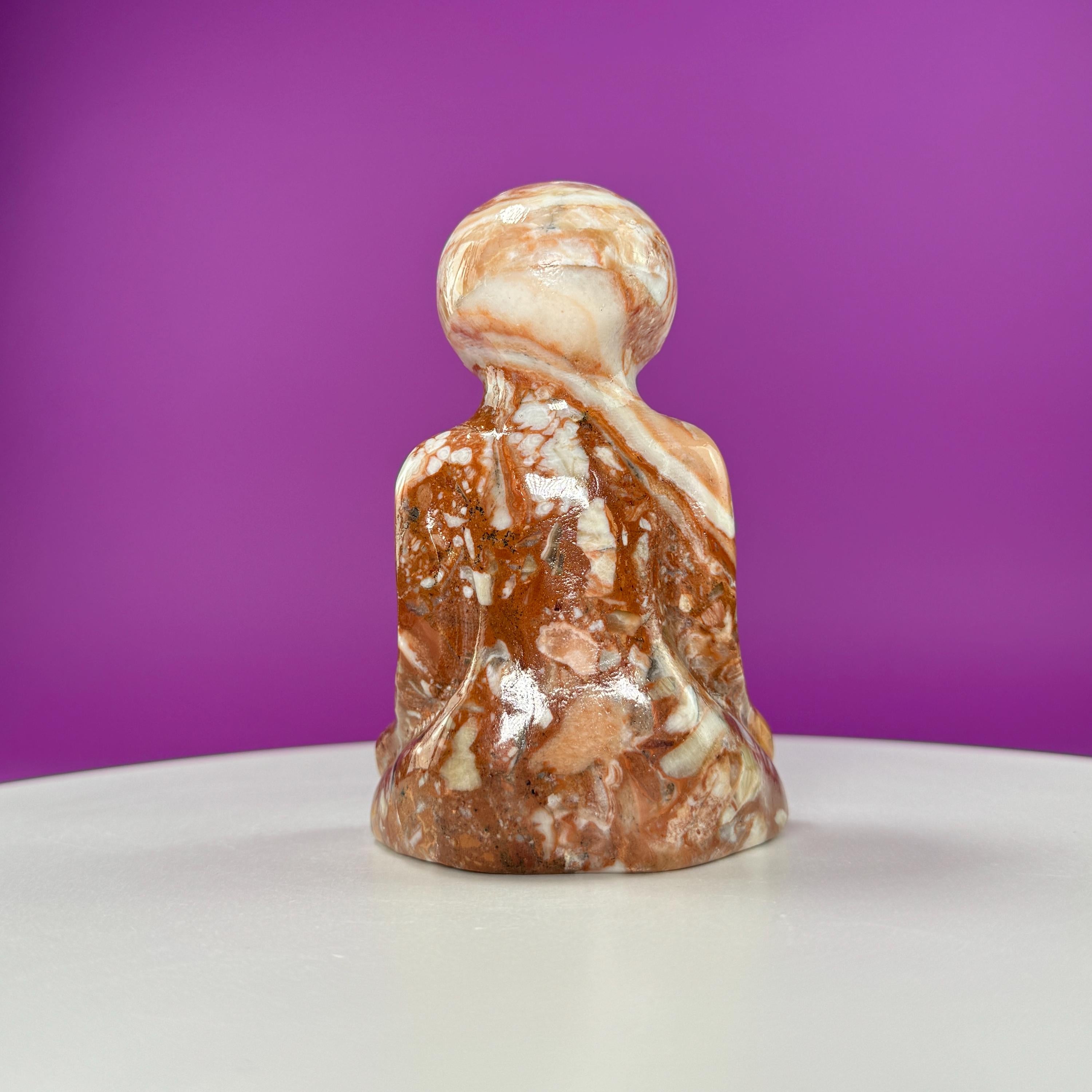 Chocolate Calcite Yoga Alien Carving