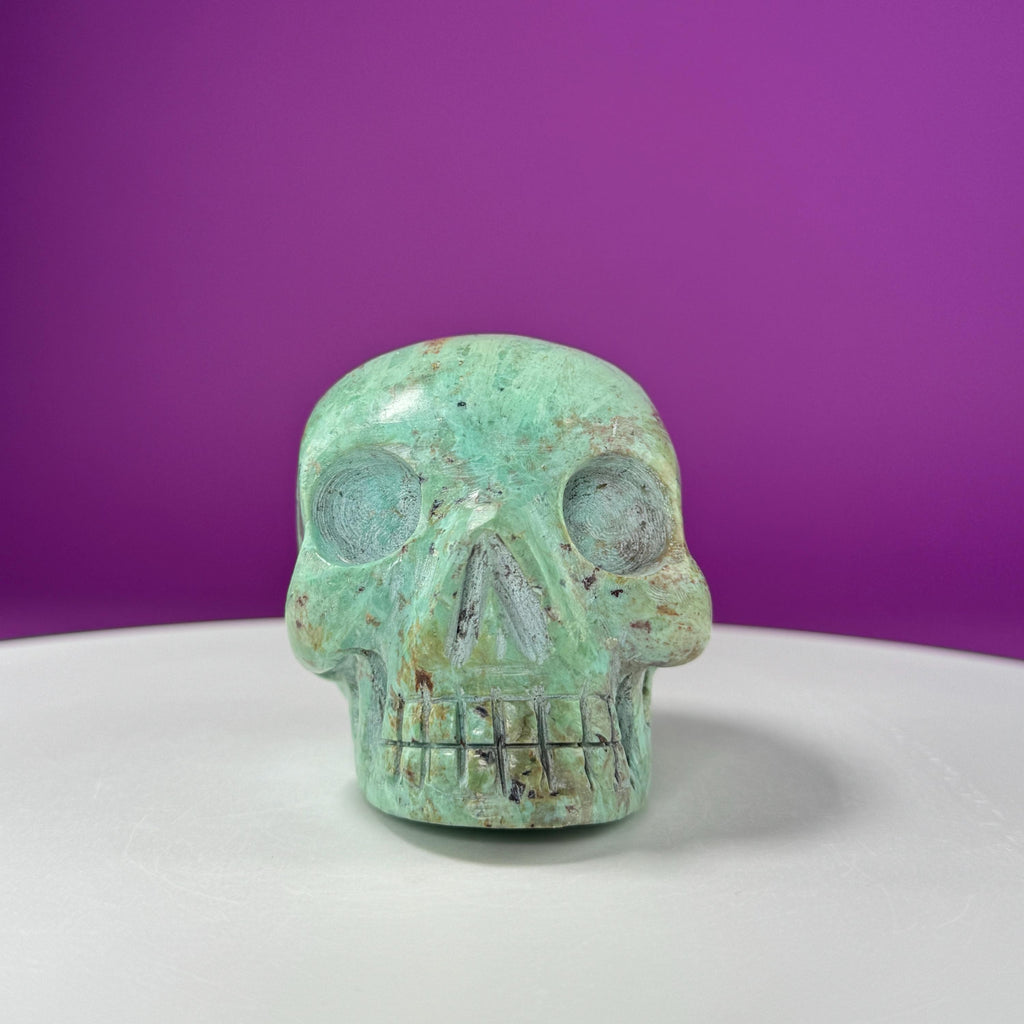 Chrysocolla Skull – 508g Hand Carved Crystal Skull