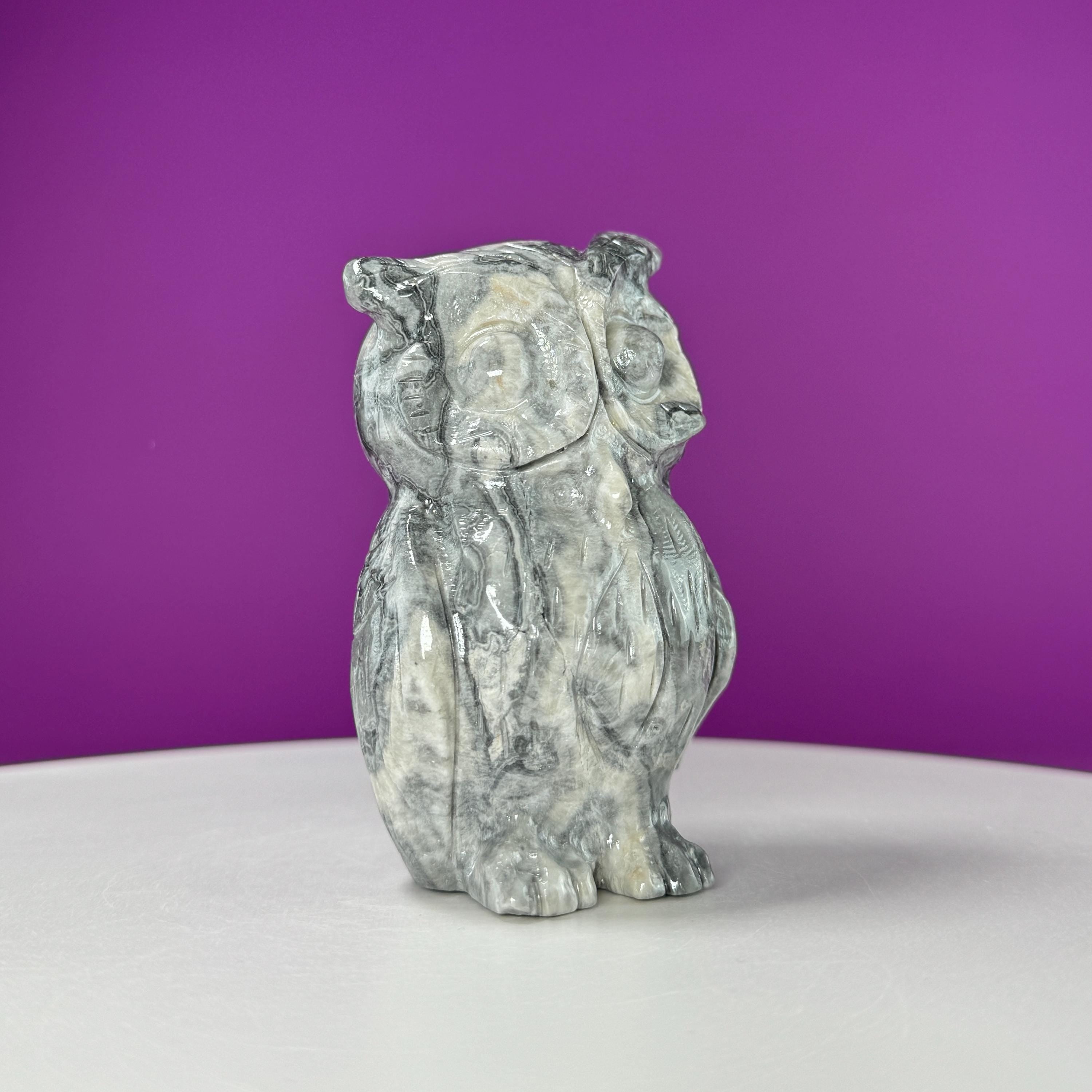 Picasso Jasper Owl Carving