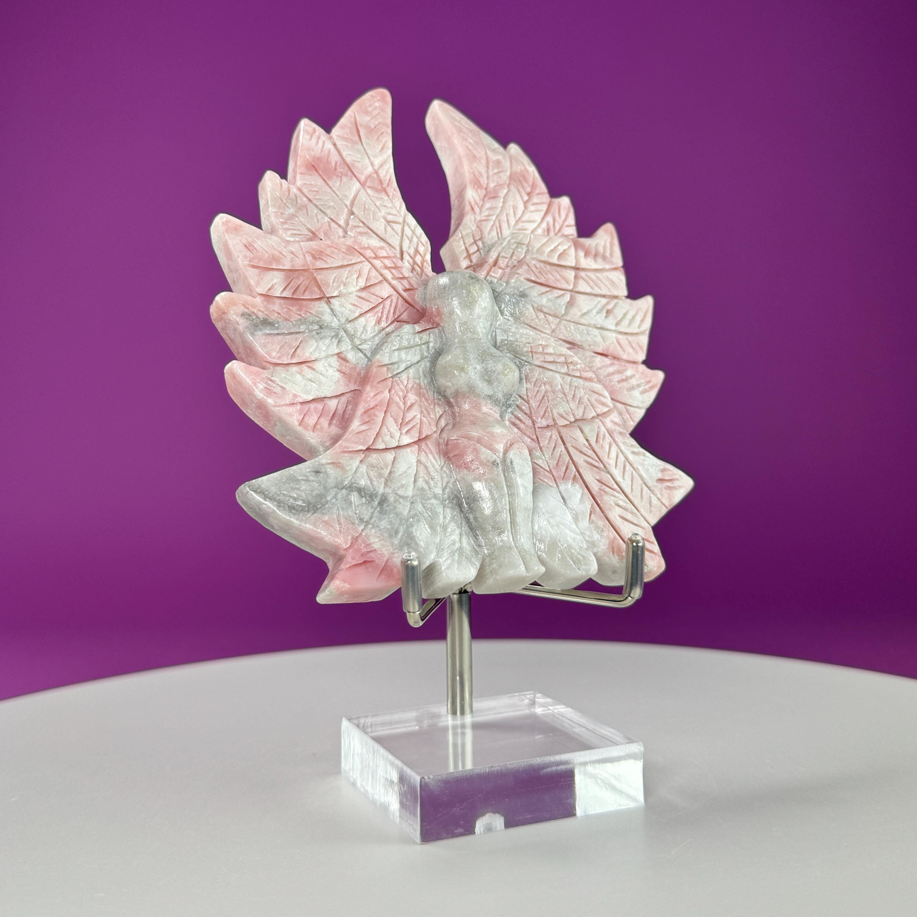 Pink Opal Angel (With Stand)