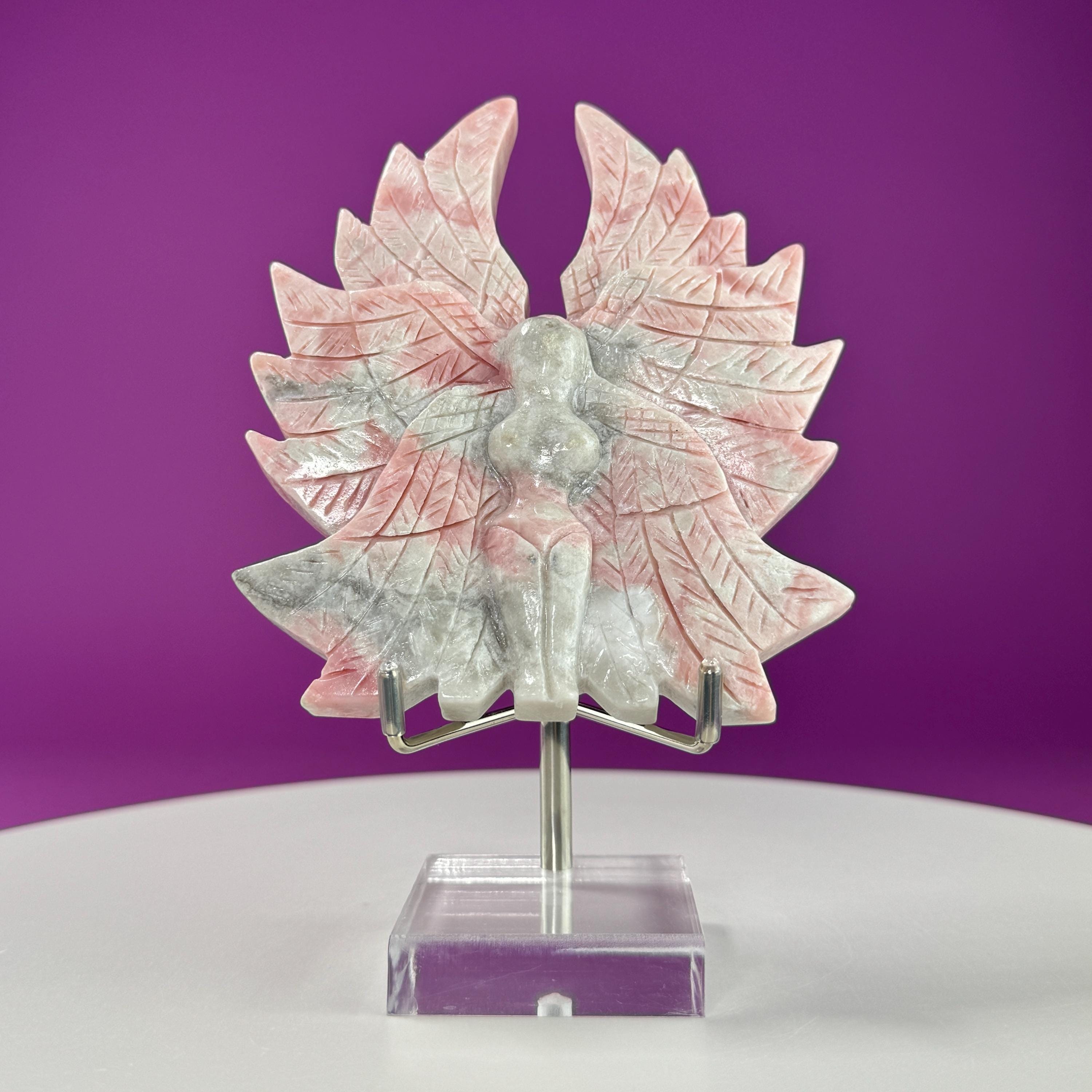 Pink Opal Angel (With Stand)