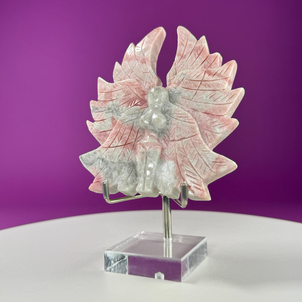 Pink Opal Angel (With Stand)