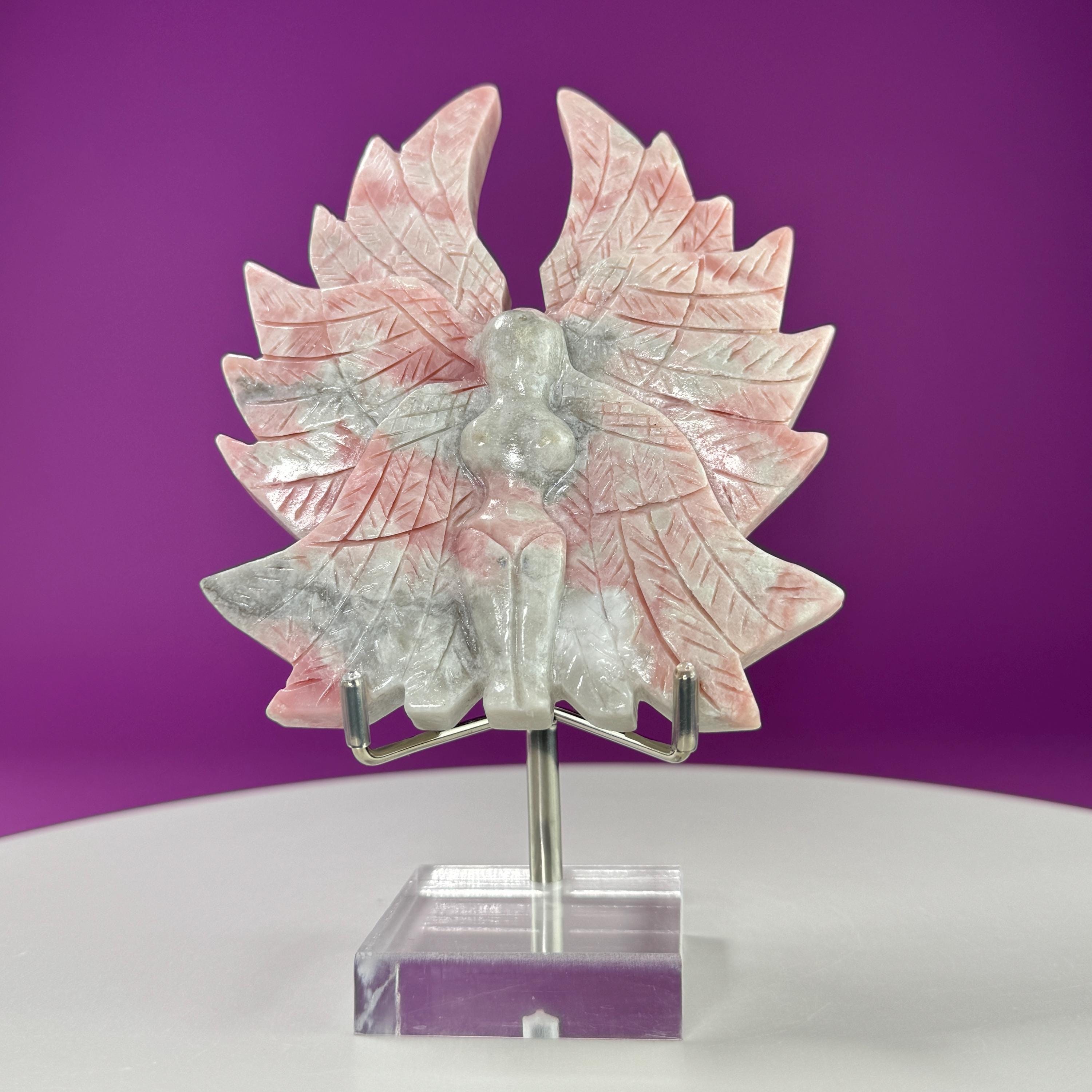 Pink Opal Angel (With Stand)