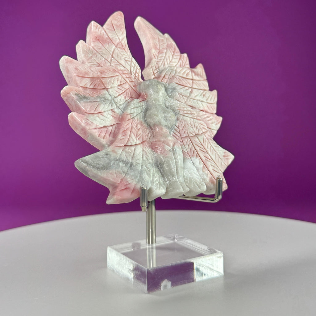 Pink Opal Angel (With Stand)