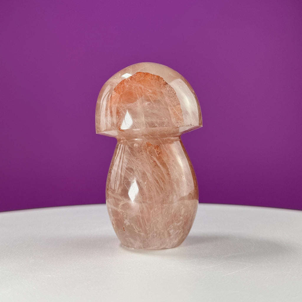 Red Hematoid Quartz Mushroom Carving