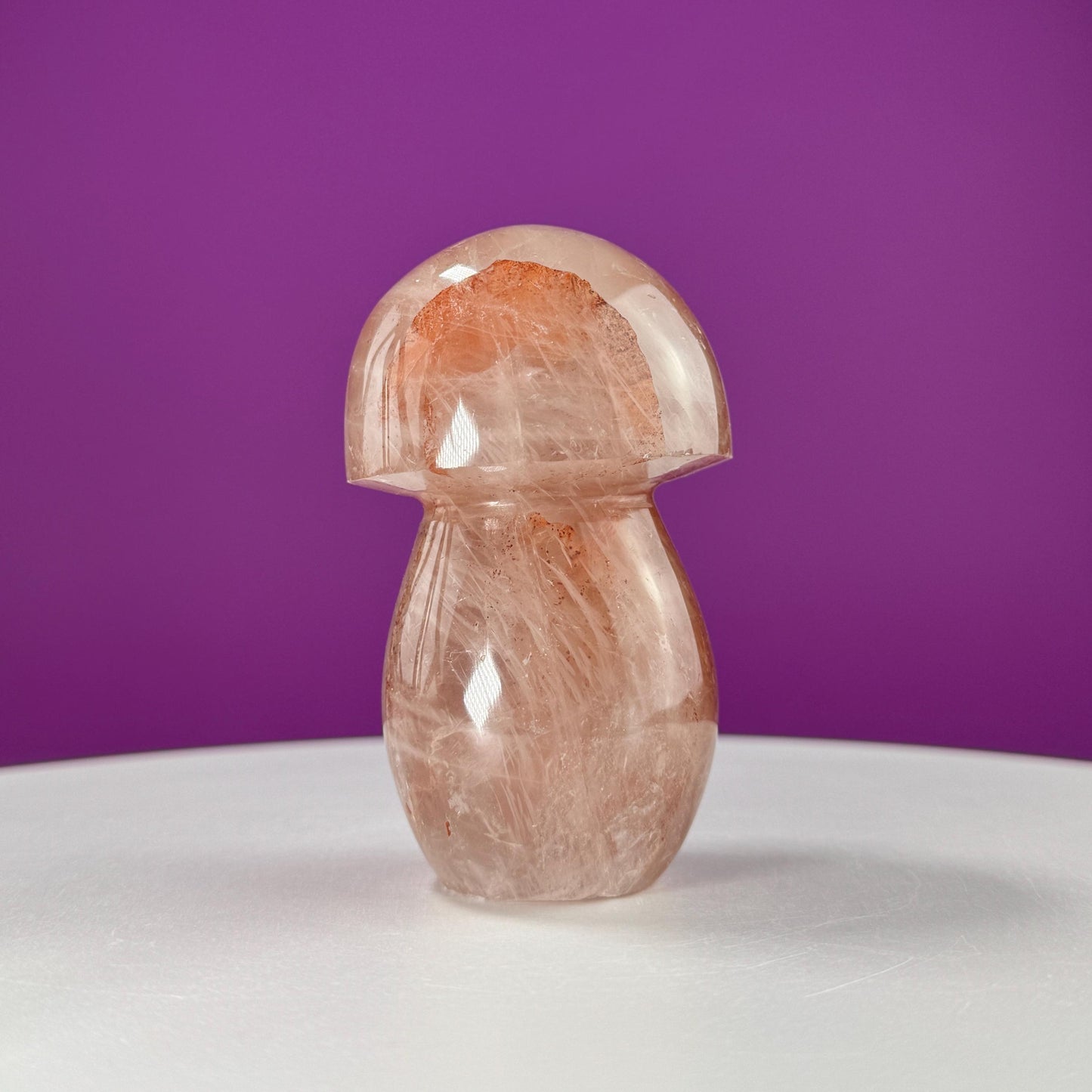 Red Hematoid Quartz Mushroom Carving