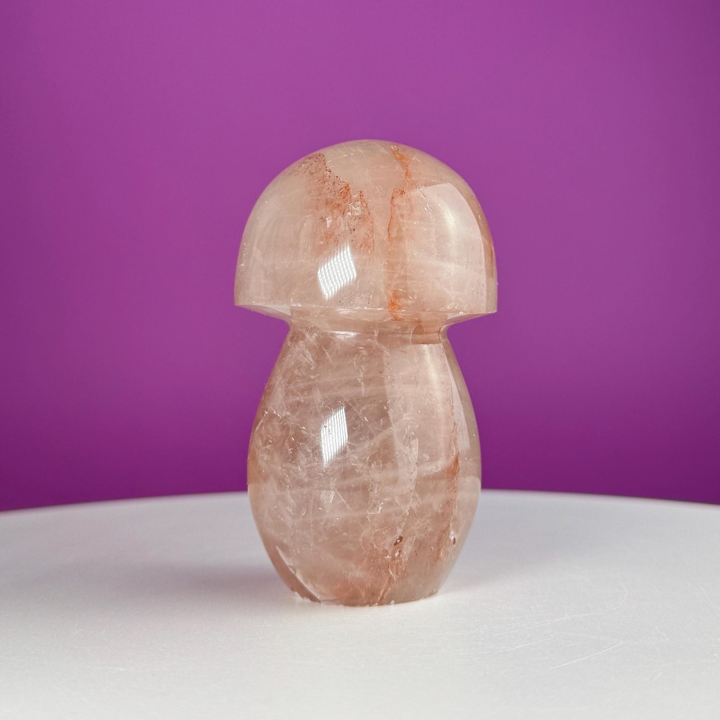 Red Hematoid Quartz Mushroom Carving