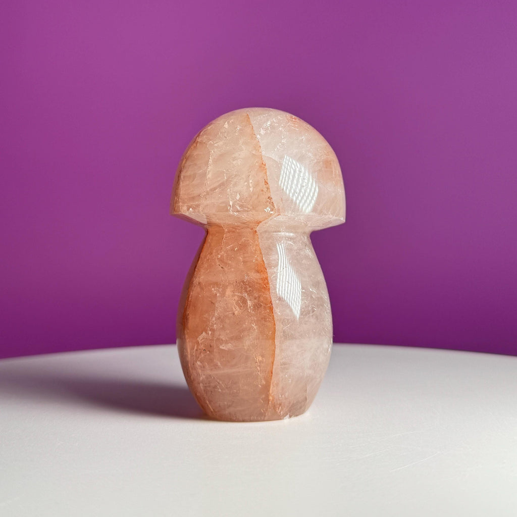 Red Hematoid Quartz Mushroom Carving