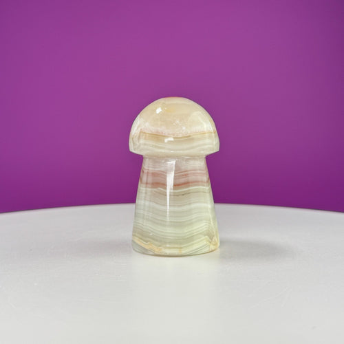 Banded Calcite/Aragonite Mushroom Carving