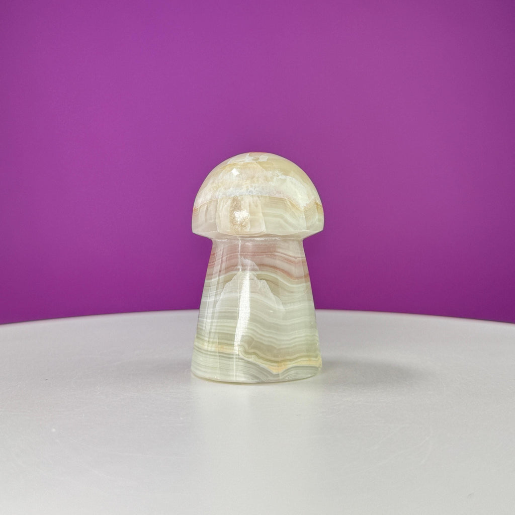 Banded Calcite/Aragonite Mushroom Carving