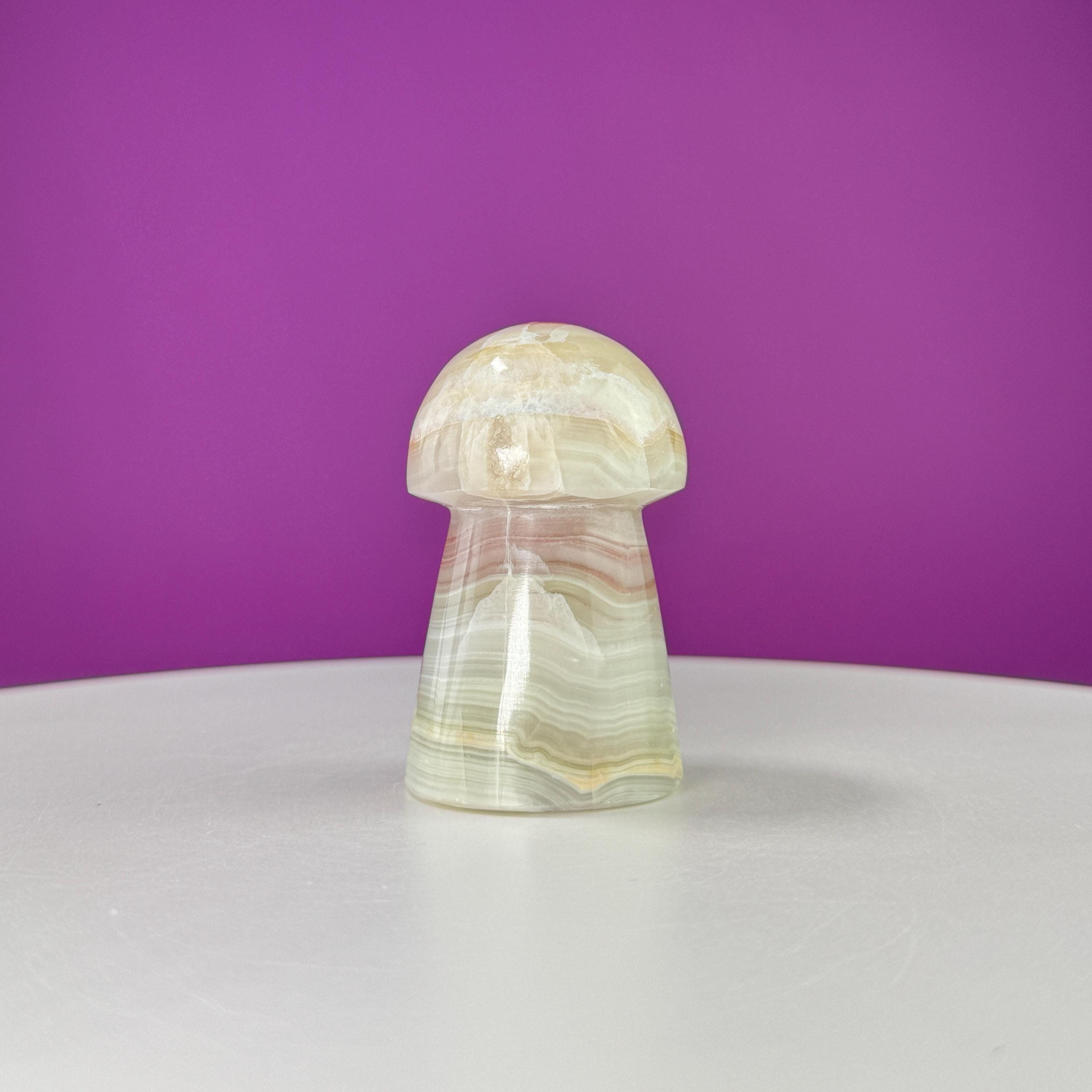 Banded Calcite/Aragonite Mushroom Carving