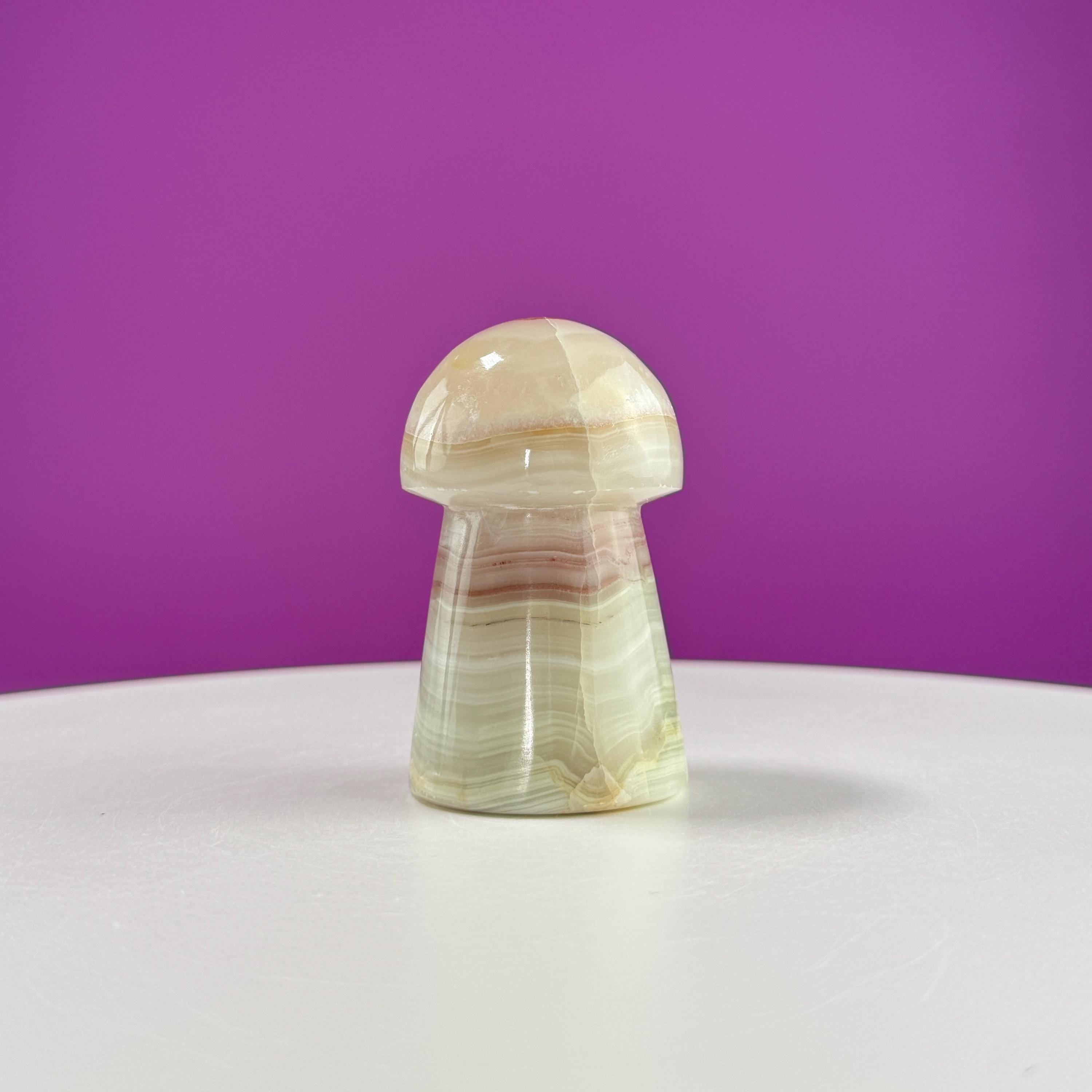 Banded Calcite/Aragonite Mushroom Carving