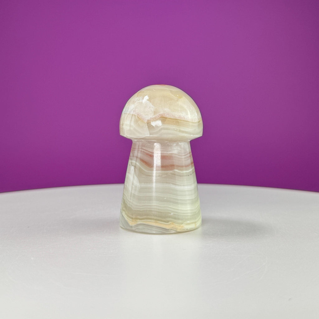 Banded Calcite/Aragonite Mushroom Carving