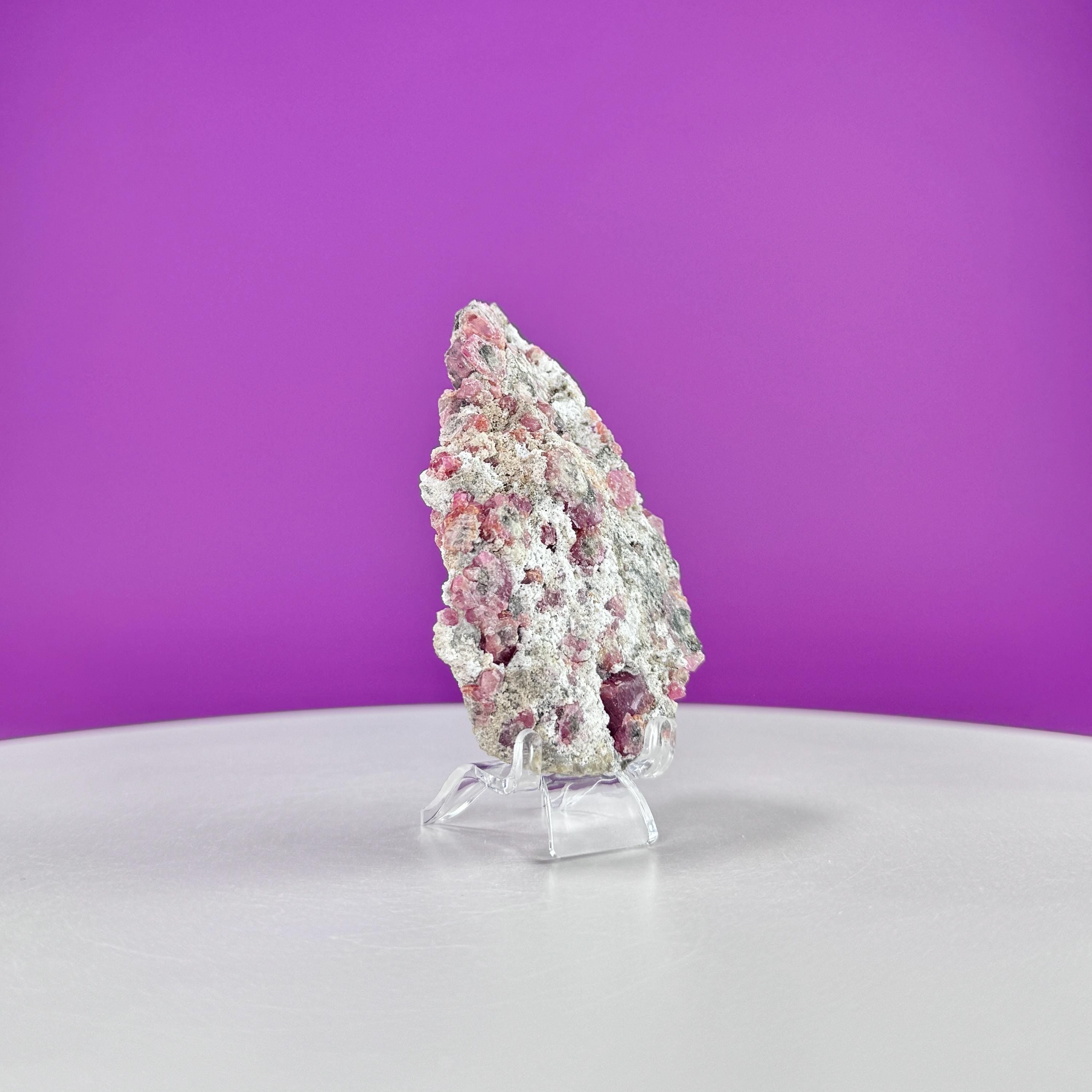 Pink Garnet Specimen (Mexico) (Includes Acrylic Stand)