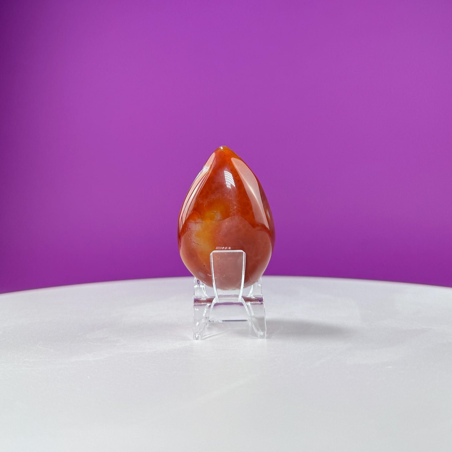 Carnelian Agate Druzy Egg (Includes Acrylic Stand)
