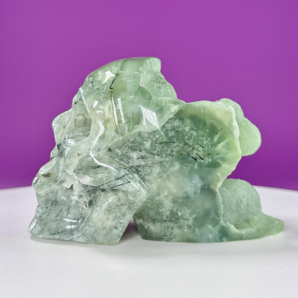 Prehnite Crystal Skull – 991g | Collector Statement Piece