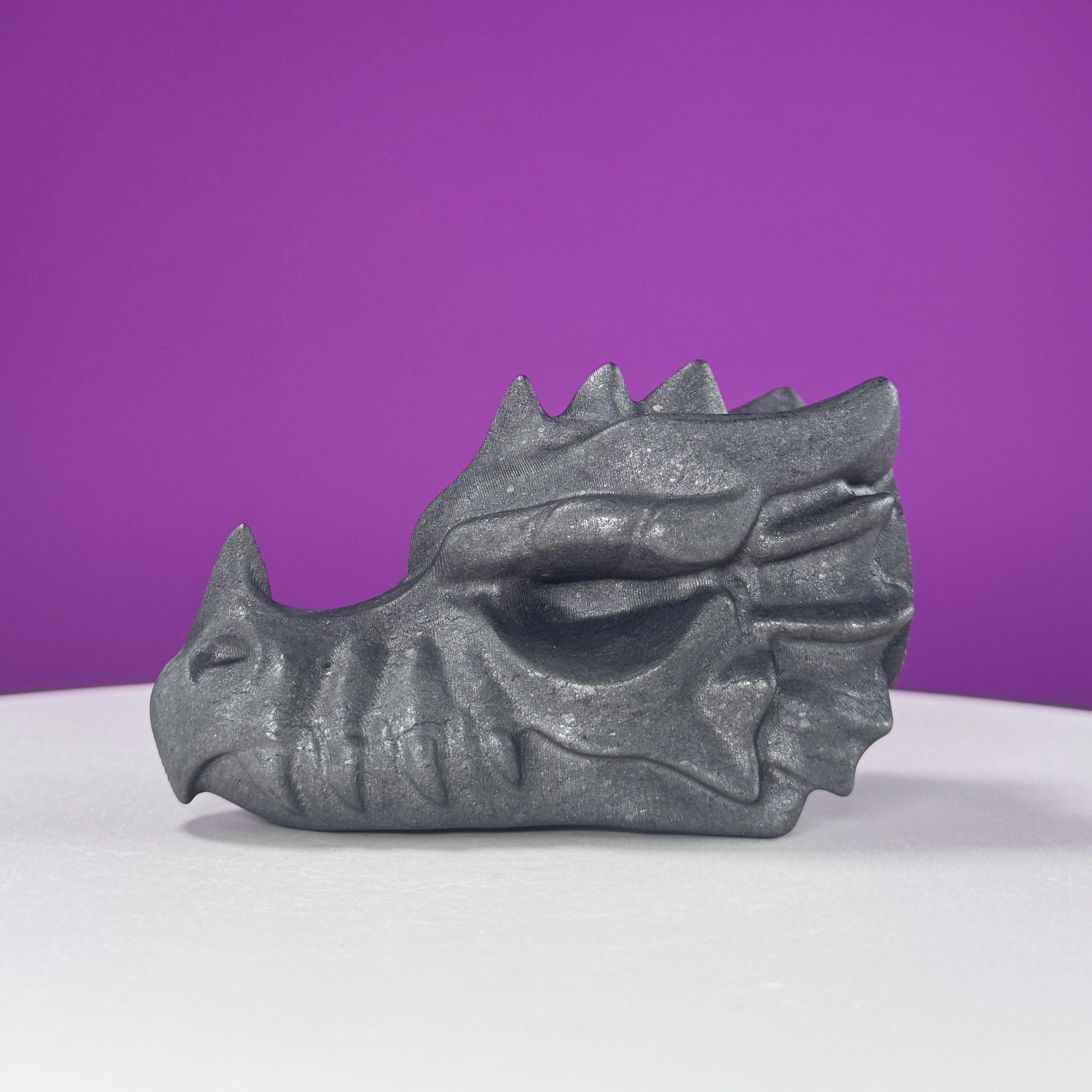 Shungite Dragon Head Carving – 260g Protective Stone Sculpture
