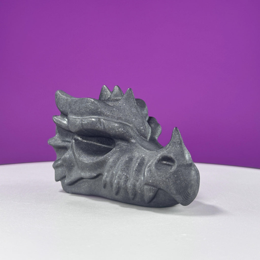 Shungite Dragon Head Carving – 260g Protective Stone Sculpture