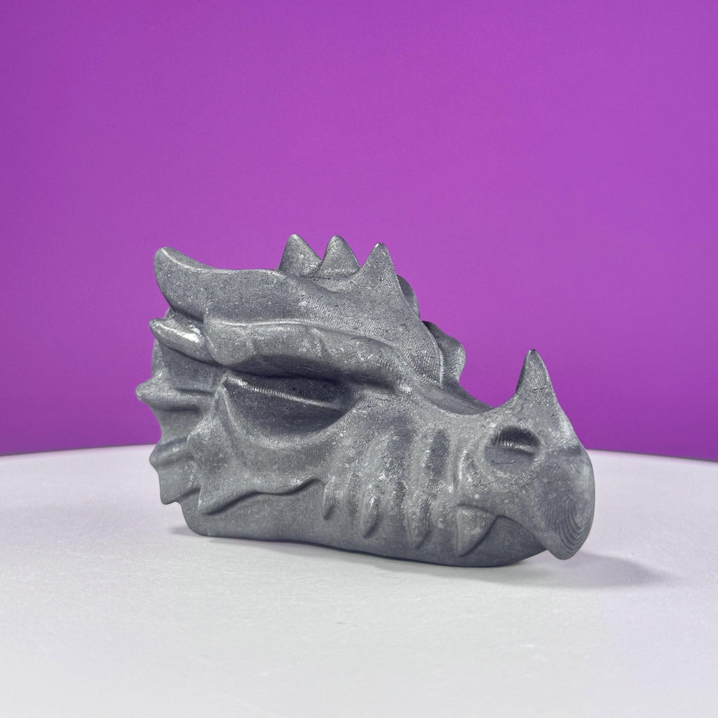 Shungite Dragon Head Carving – 260g Protective Stone Sculpture
