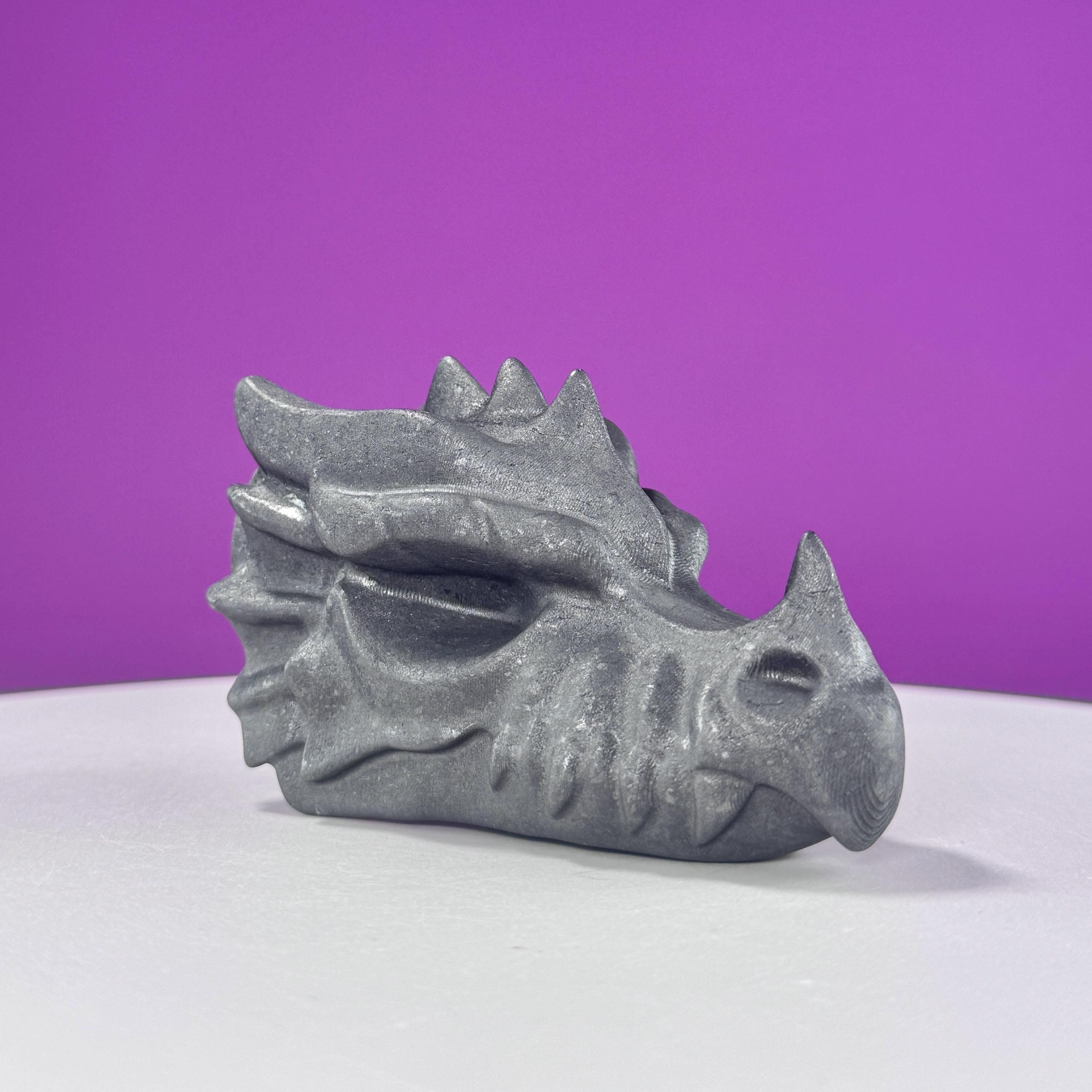 Shungite Dragon Head Carving – 260g Protective Stone Sculpture