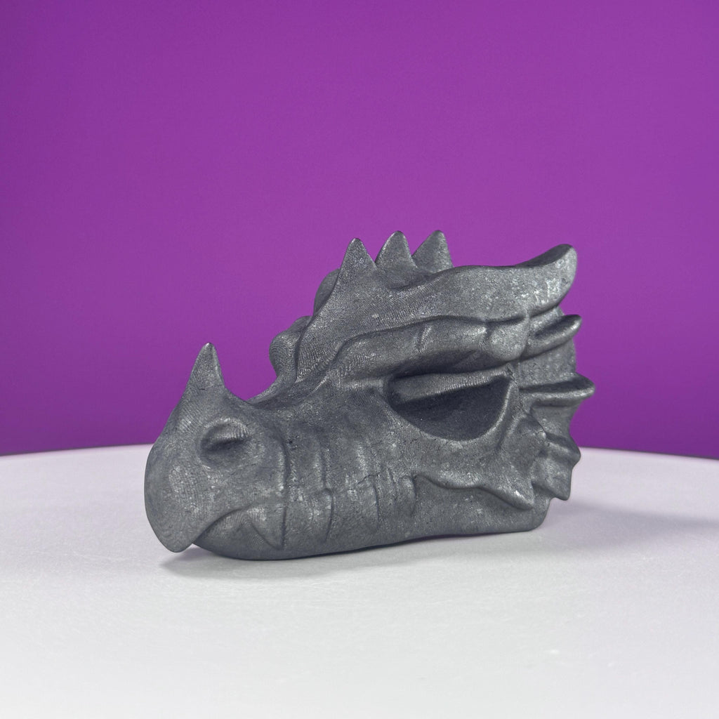 Shungite Dragon Head Carving – 260g Protective Stone Sculpture