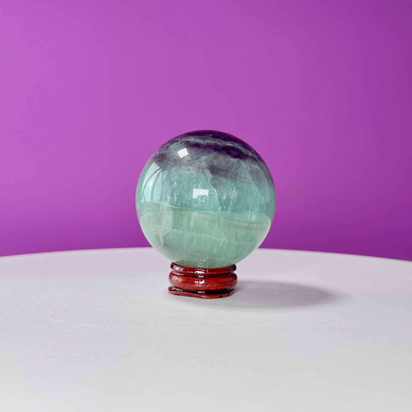 Rainbow Fluorite Sphere (China) (Includes Wood Stand)